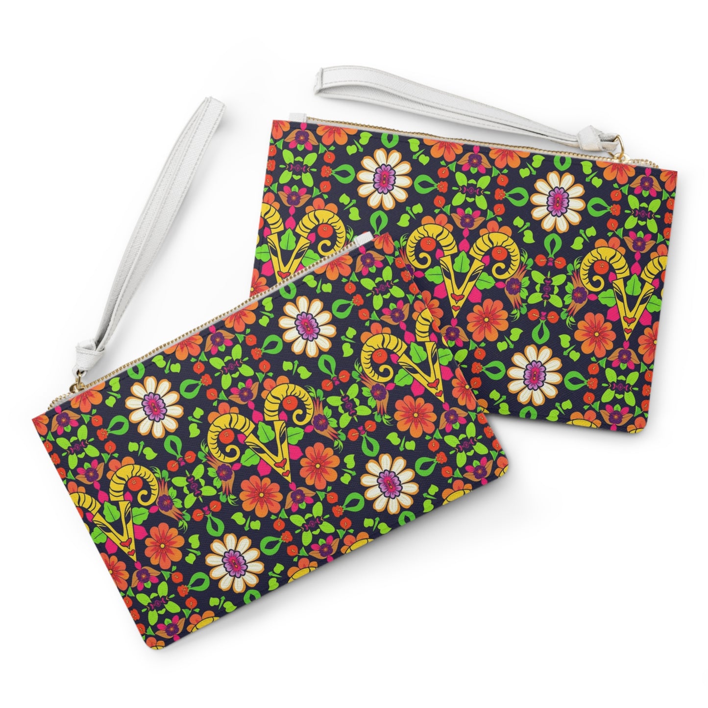 Clutch Bag, Aries, Zodiac, Flower Pattern