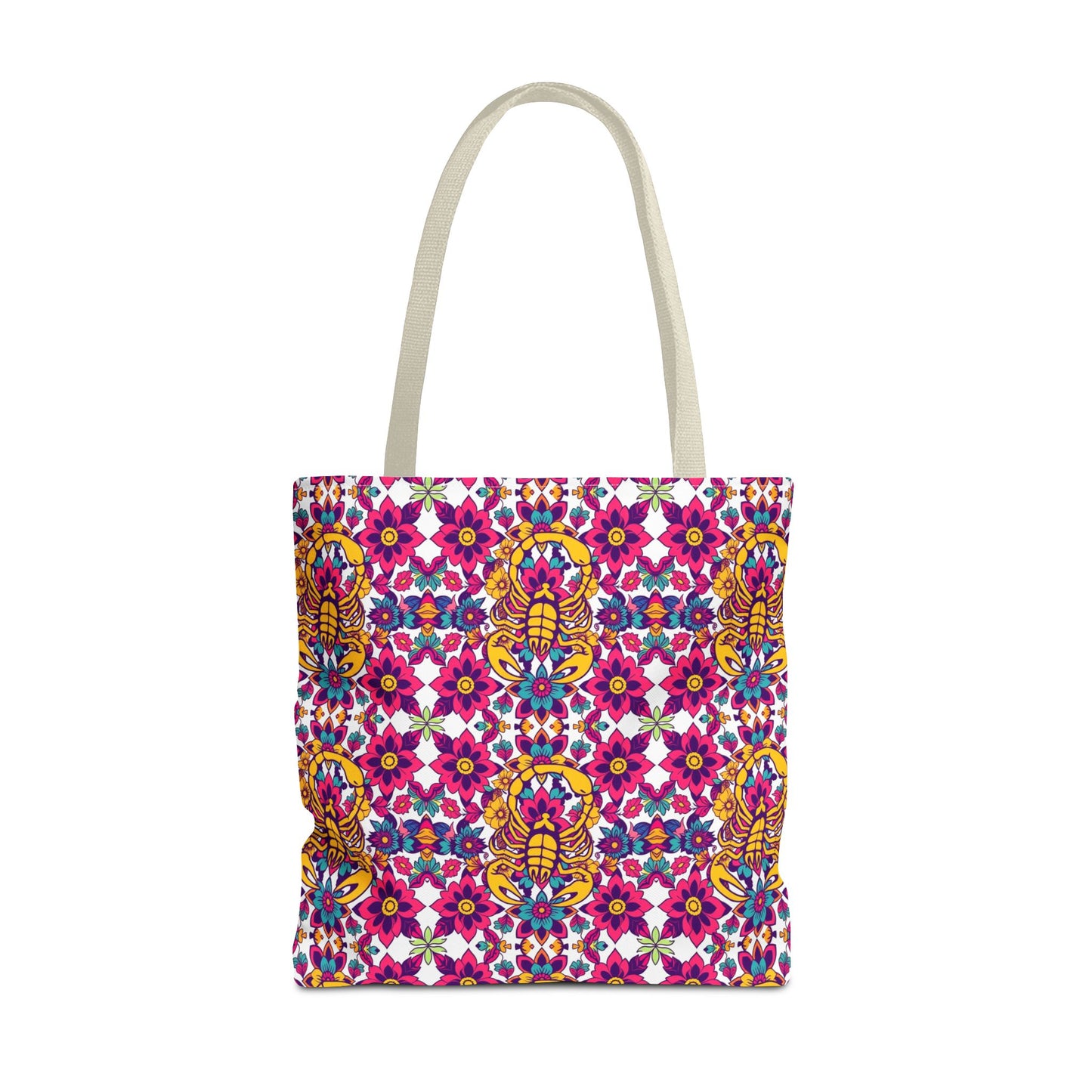 Tote Bag (AOP), Scorpio, Zodiac v1, Flower Pattern