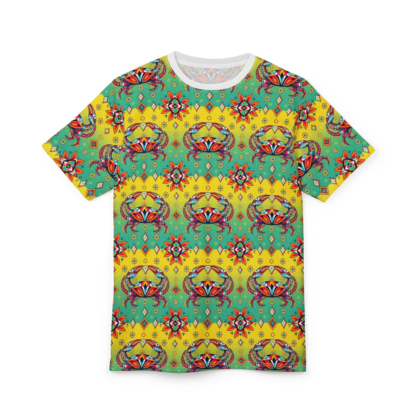 Unisex Cut & Sew T-Shirt, (AOP), Cancer, Zodiac v3, Jewels Pattern