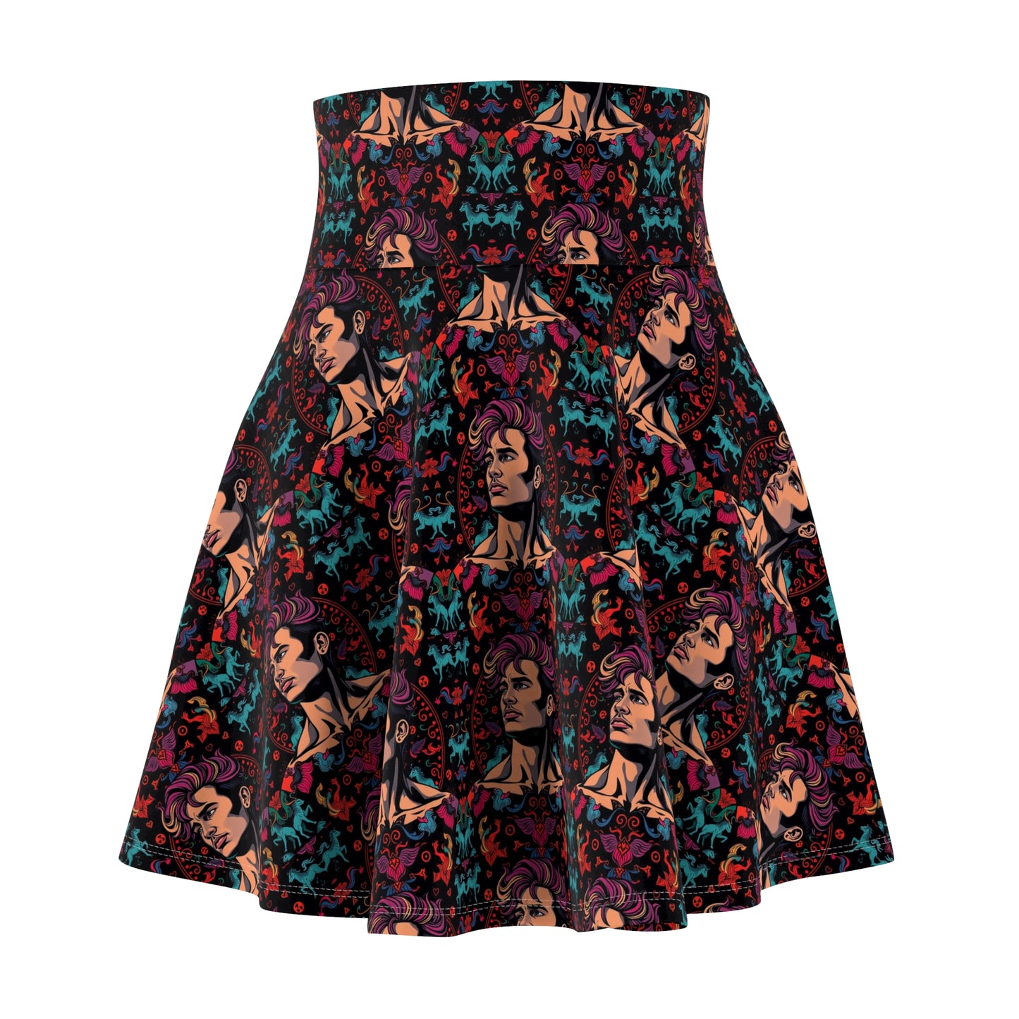 Women's Skater Skirt, (AOP), Virgo, Zodiac v4, Sexy Pattern