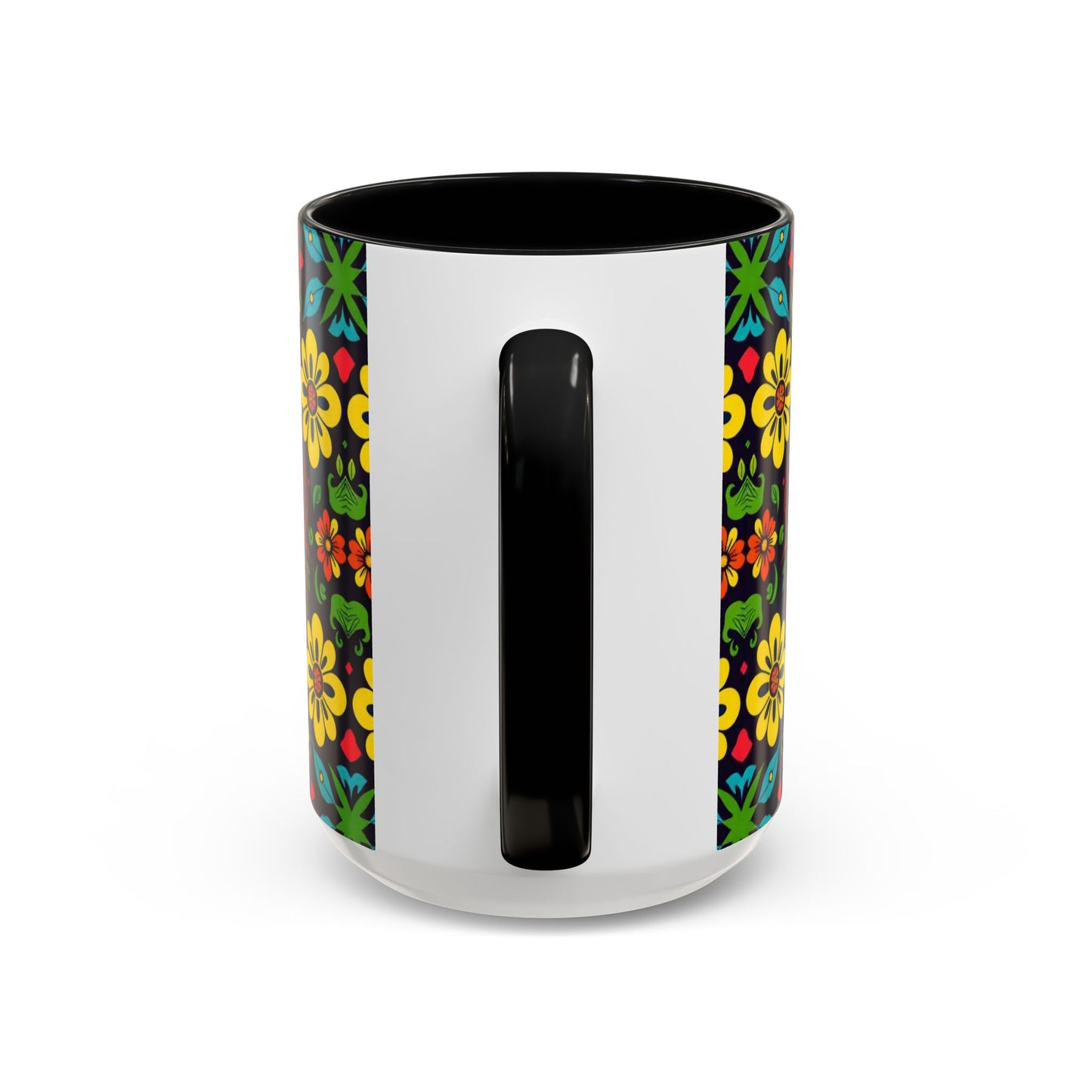 Accent Coffee Mug, Cancer, Zodiac v2, Flower Pattern, (11, 15oz)