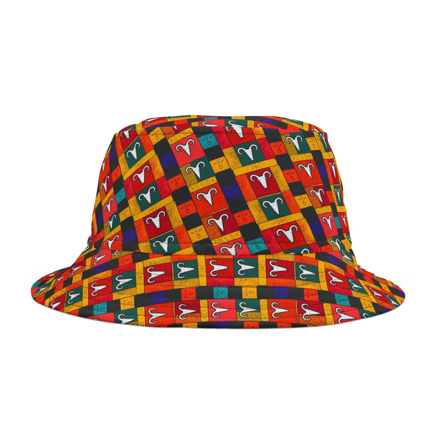 Bucket Hat, (AOP), Aries, Zodiac v1, Shape Pattern