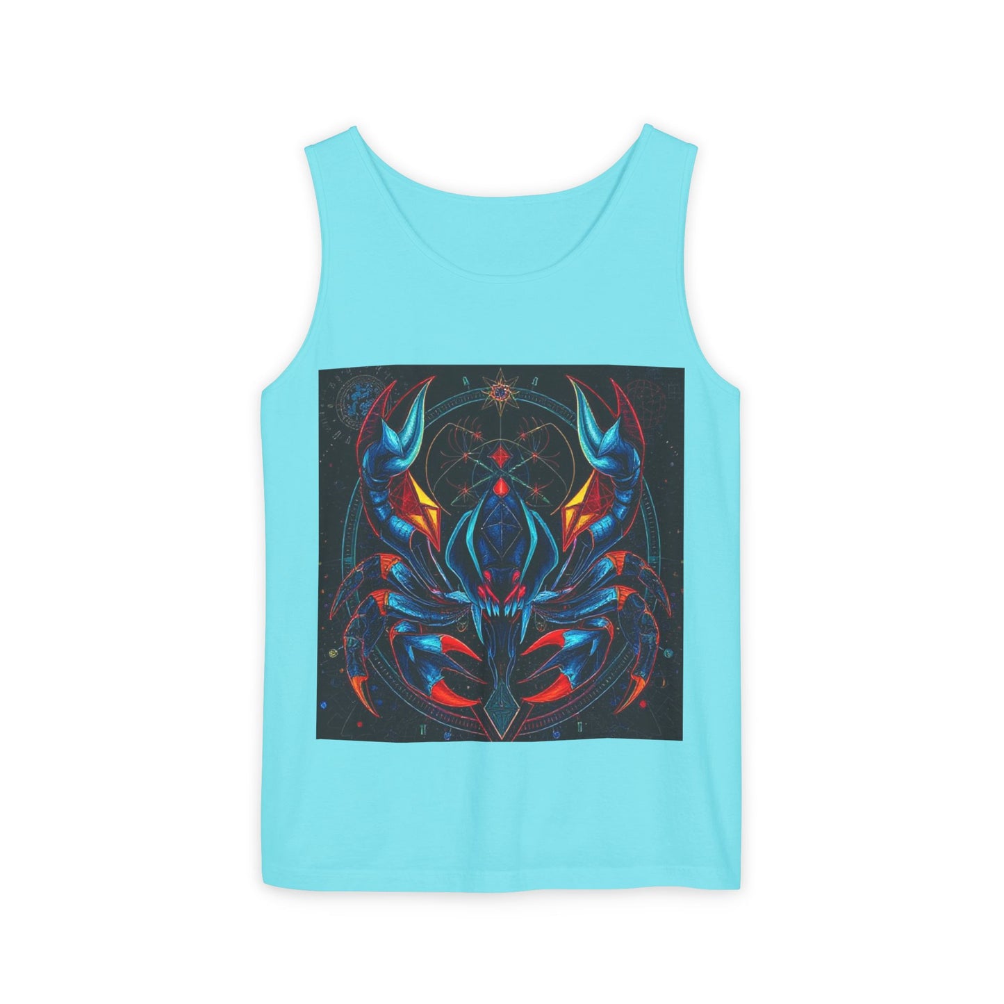 Unisex Garment-Dyed, Tank Top, Scorpio Design, Pop Art v1, 100% US cotton
