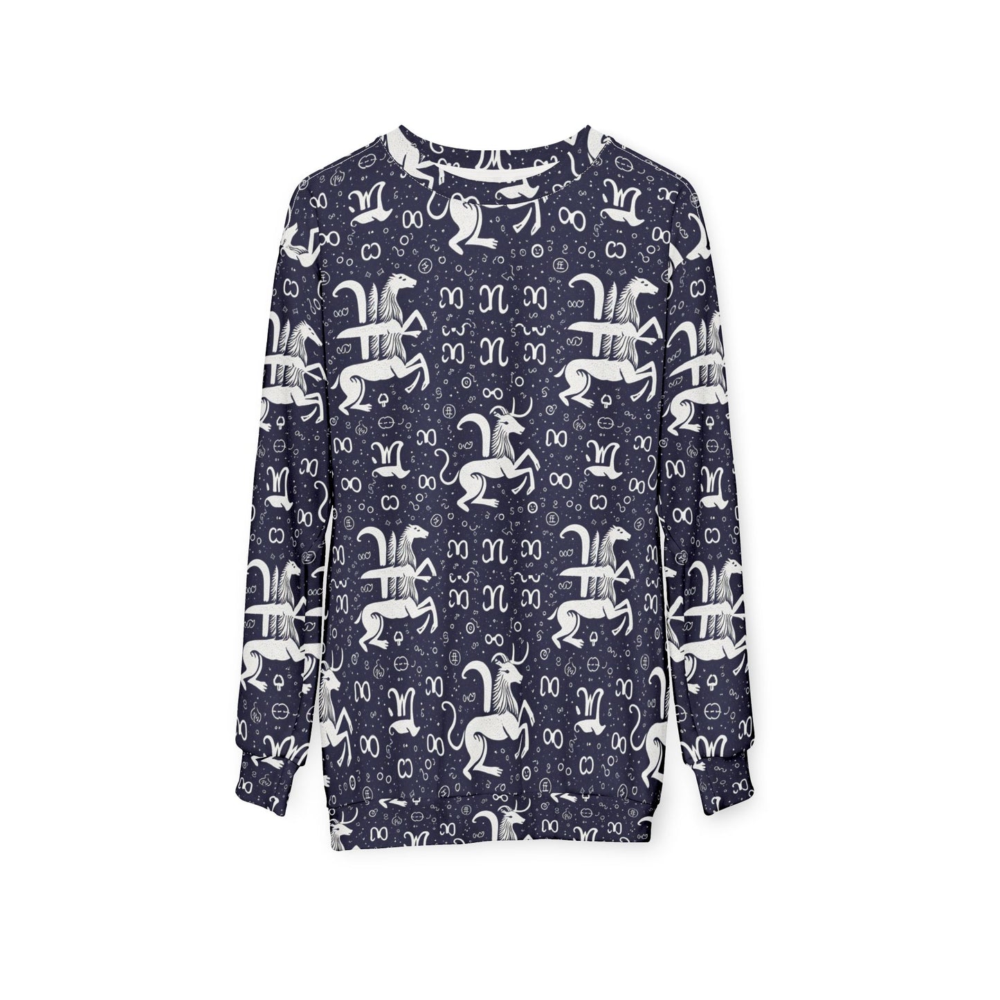 Unisex Sweatshirt, Zodiac Design, Pattern, Aquarius, AOP