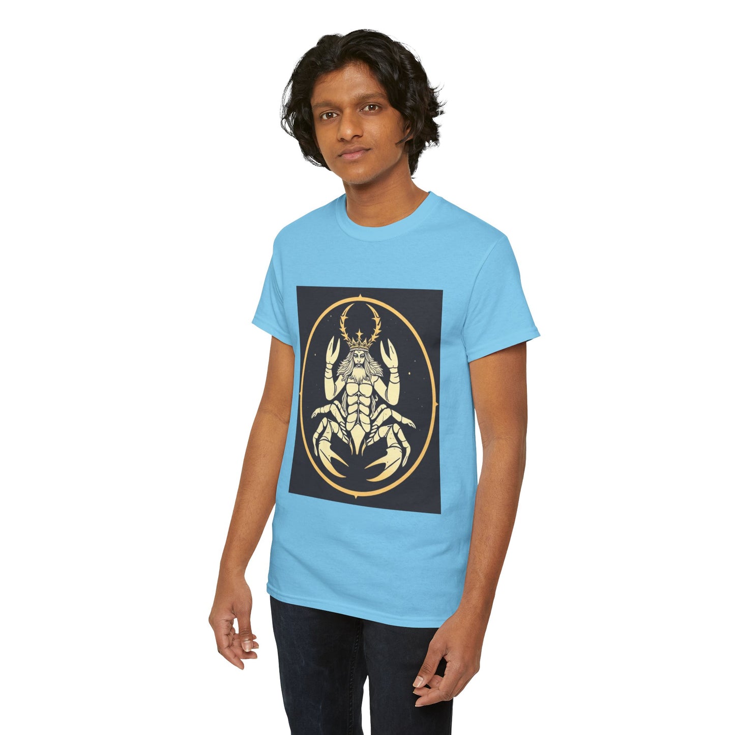 Unisex Heavy Cotton T-Shirt, Scorpio King, Print Art, Zodiac Design
