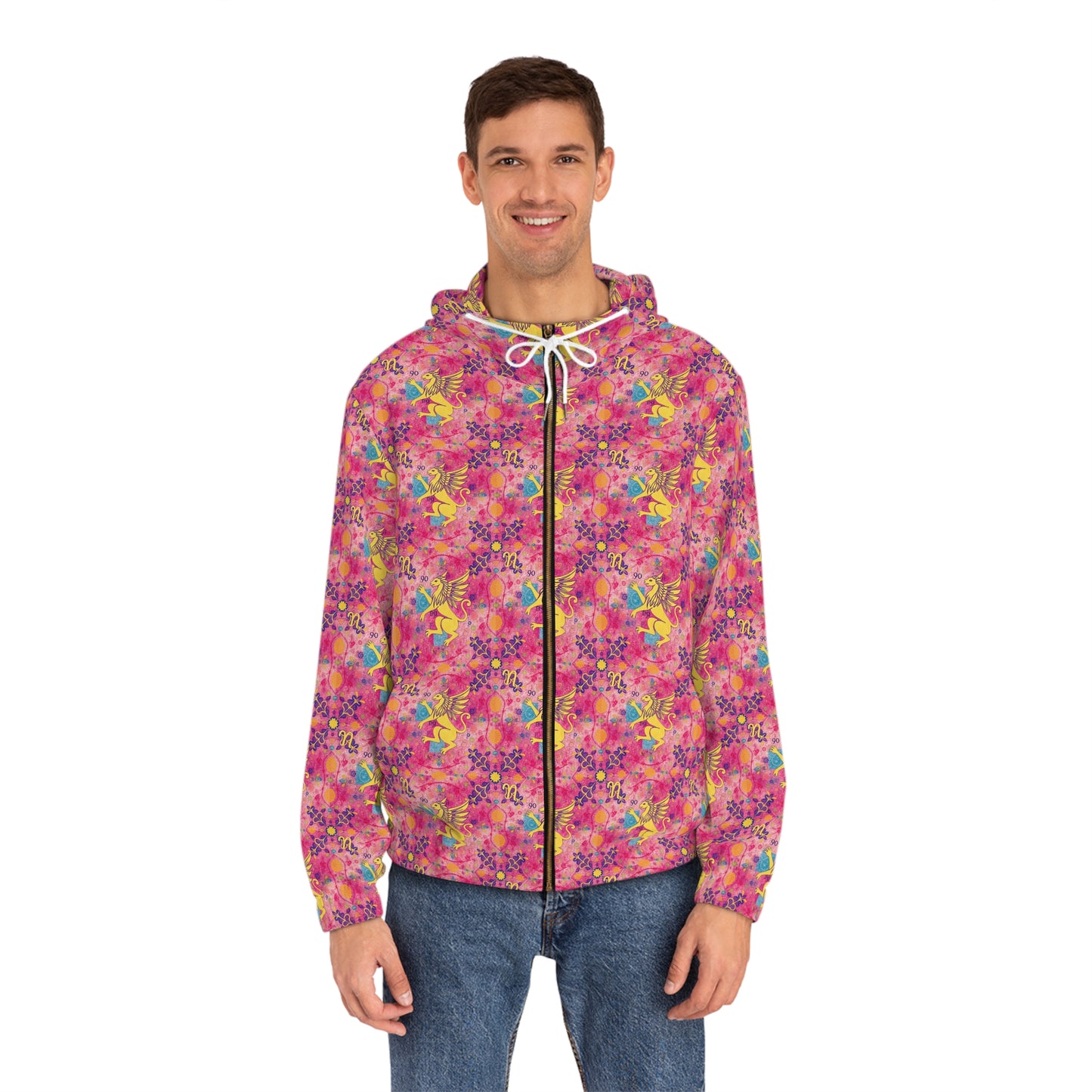 Full-Zip Hoodie (AOP), Virgo, Zodiac v3, Pattern