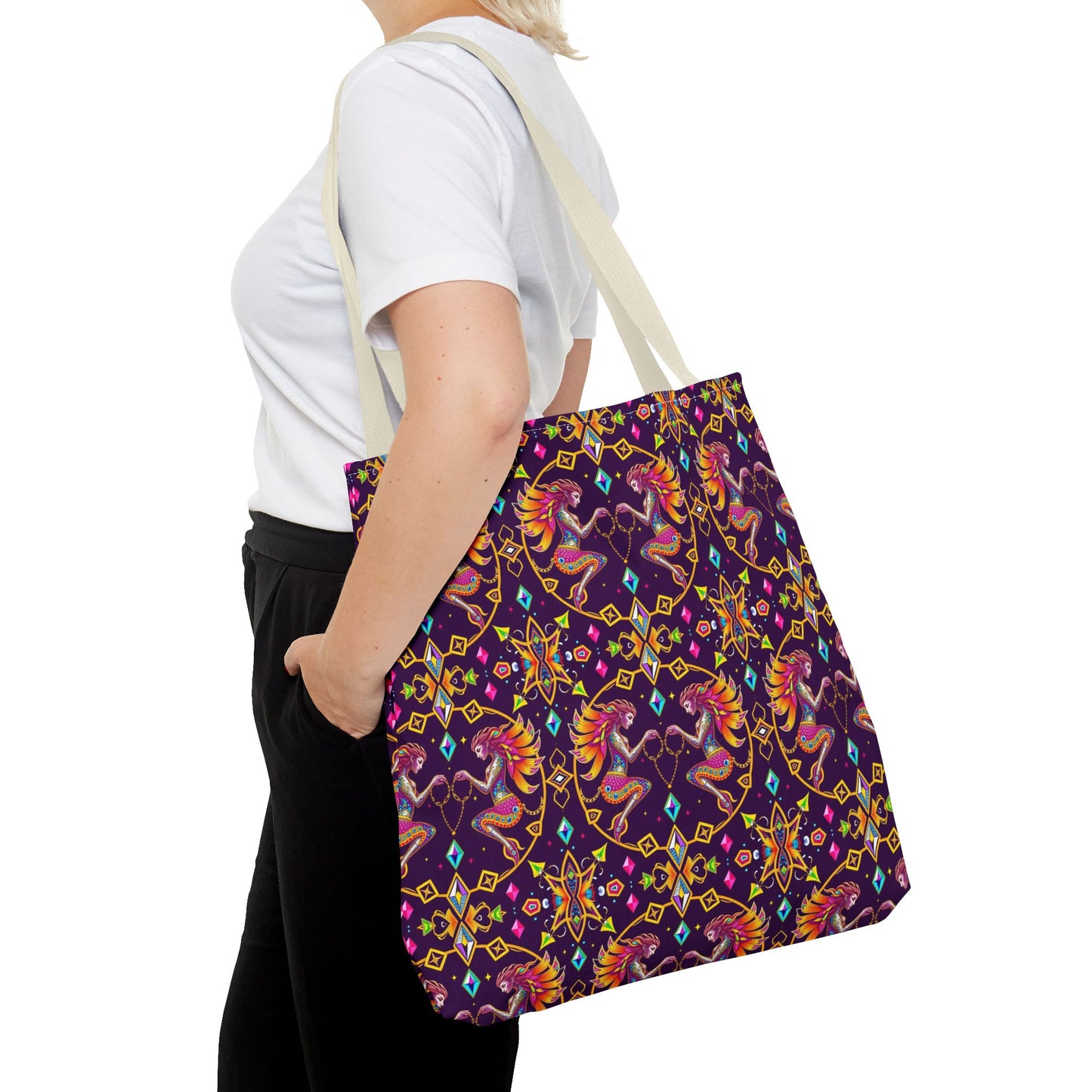 Tote Bag (AOP), Gemini, Zodiac, Jewel Pattern