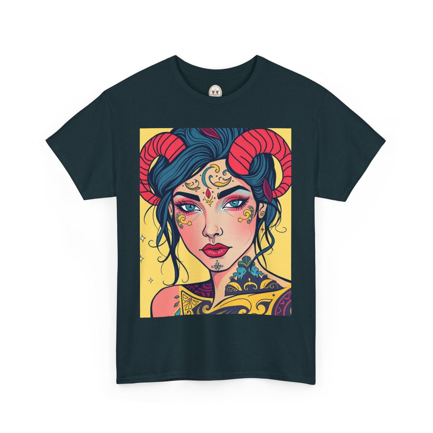 Unisex Heavy Cotton T-Shirt, Aries, Zodiac, Sexy Art