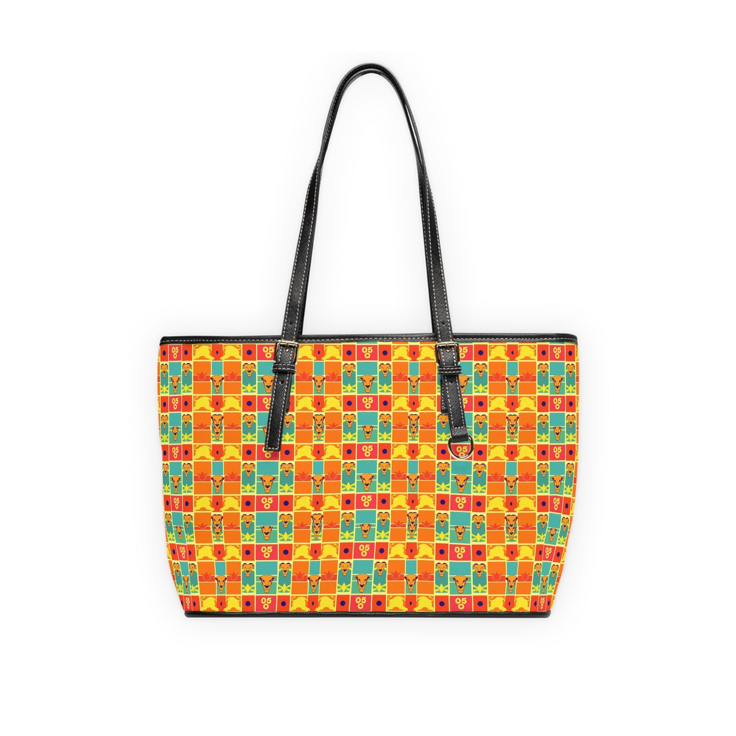 Leather Shoulder Bag, Leo, Zodiac v3, Shapes Pattern