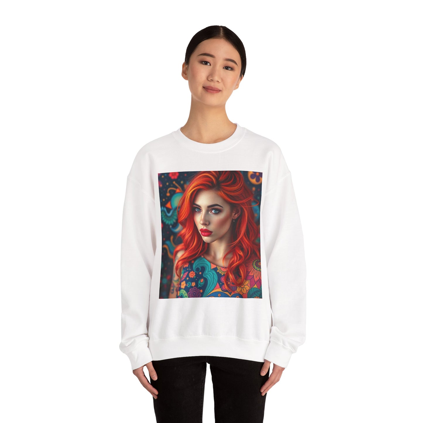 Unisex Heavy Blend™ Crewneck Sweatshirt, Aquarius, Zodiac v1, Sexy Pattern