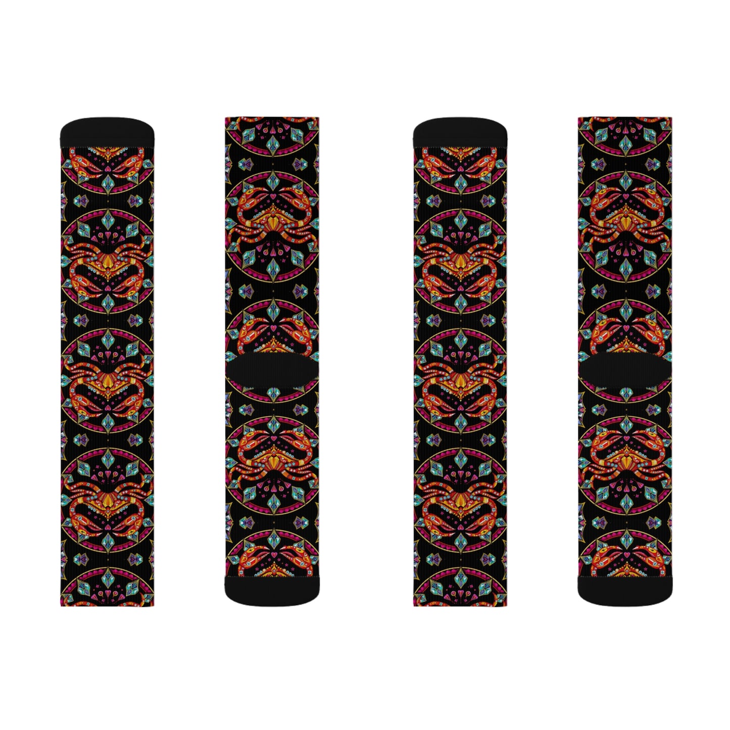 Sublimation Socks, Cancer, Zodiac v3, Jewel Pattern