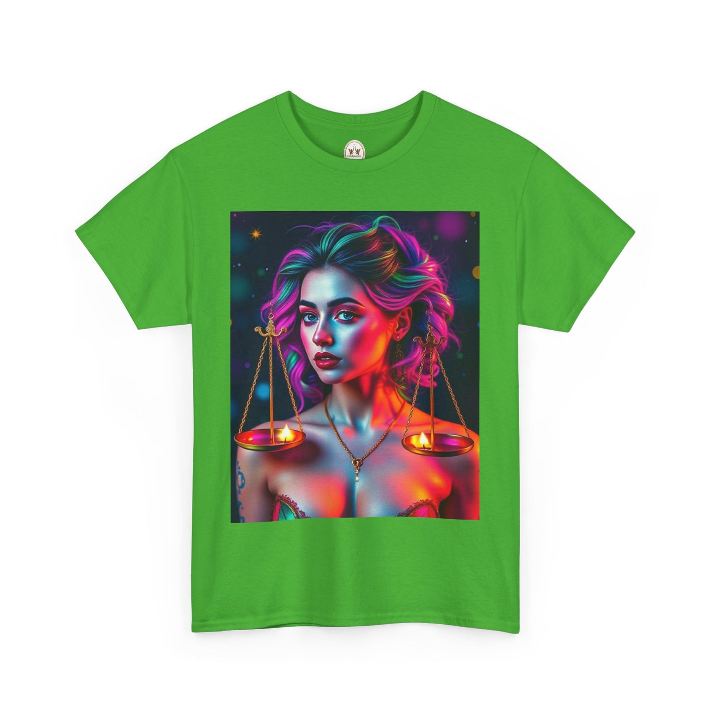 Unisex Heavy Cotton T-Shirt, Libra, Zodiac v3, Sexy Art
