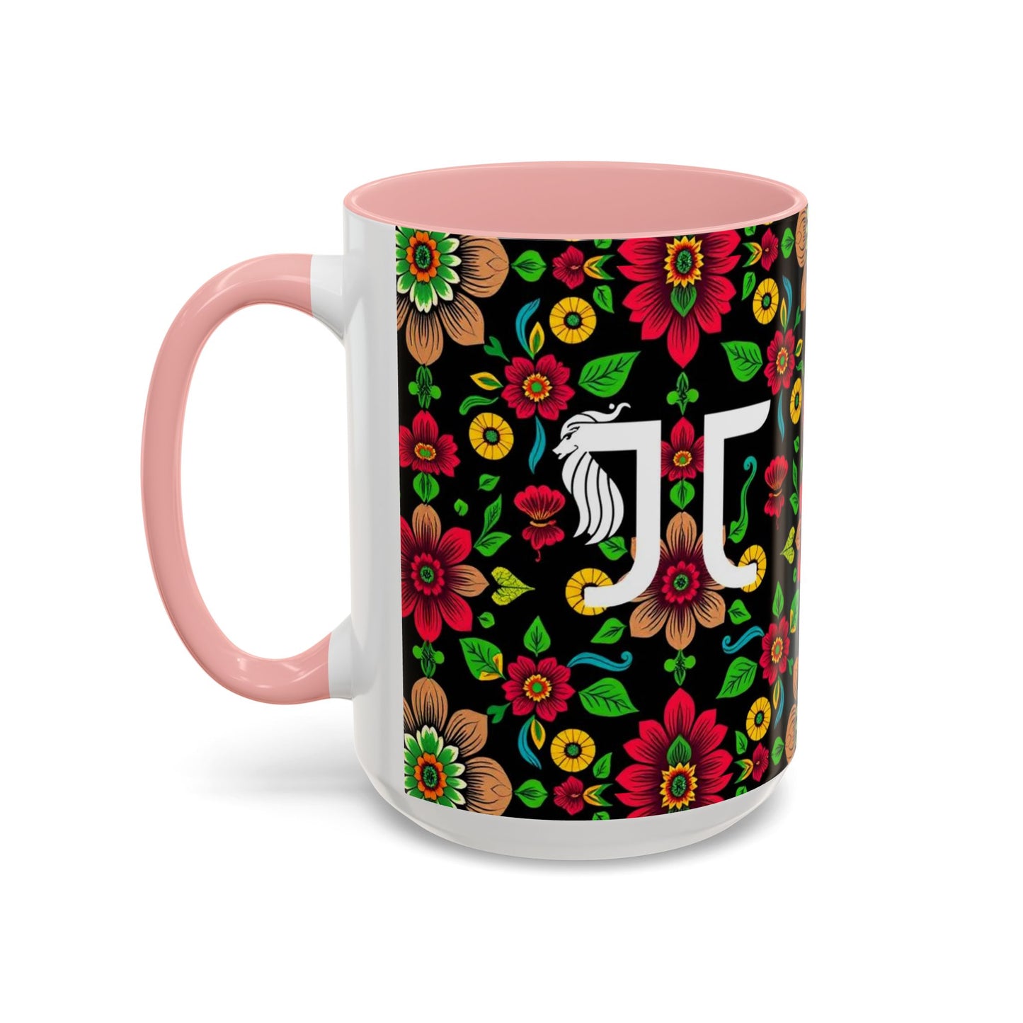 Accent Coffee Mug, Gemini, Zodiac v4, Flower Pattern, (11, 15oz)