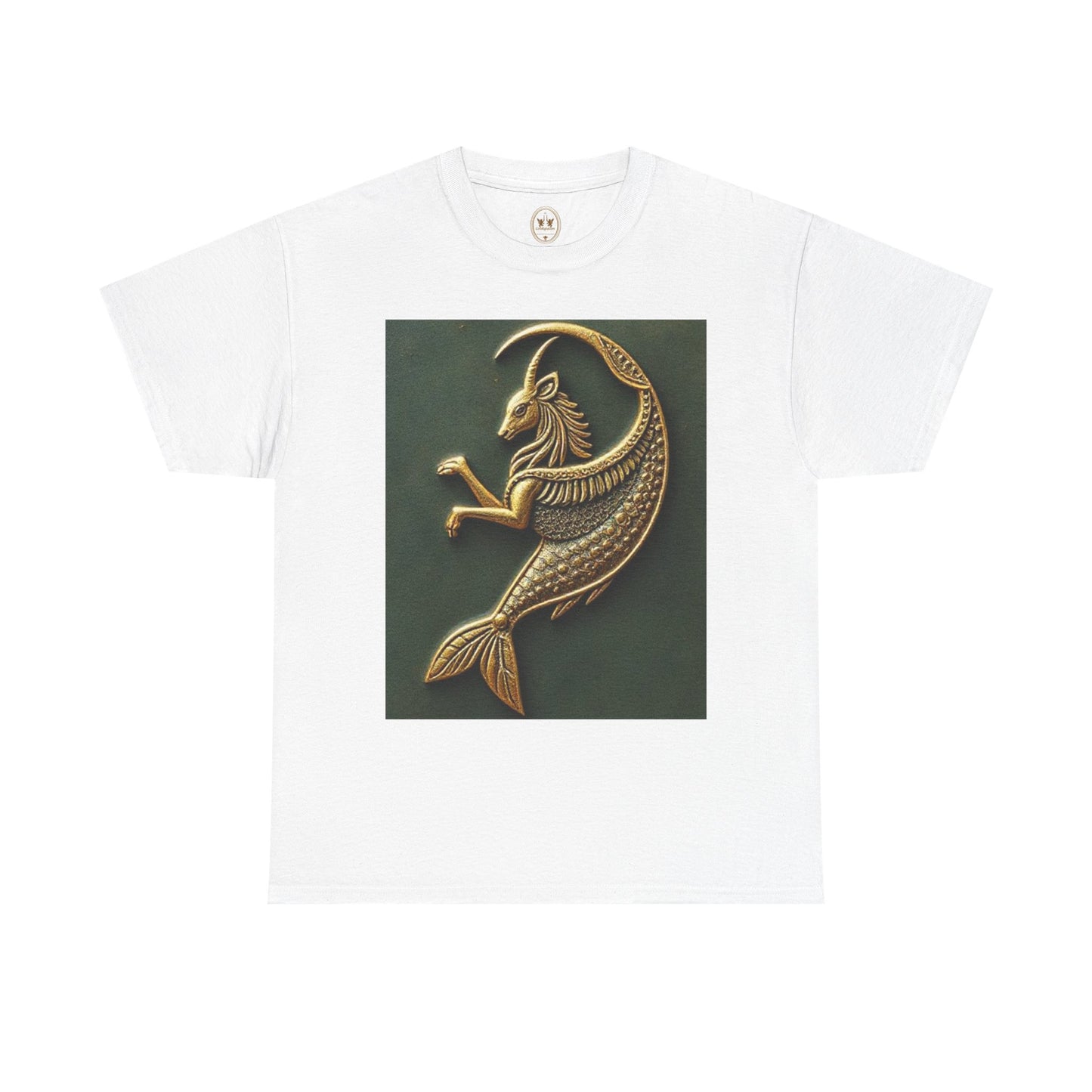Unisex Heavy Cotton T-Shirt, Capricorn Animal v1, Symbol, Zodiac Design