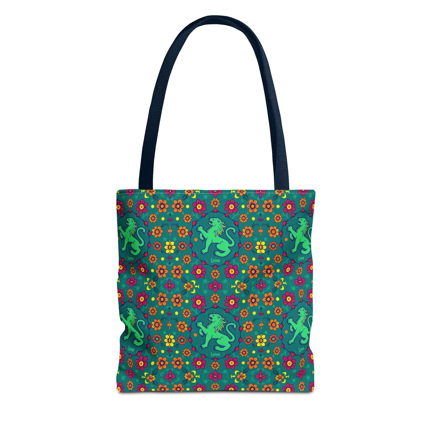 Tote Bag (AOP), Leo, Zodiac v1, Flower Pattern