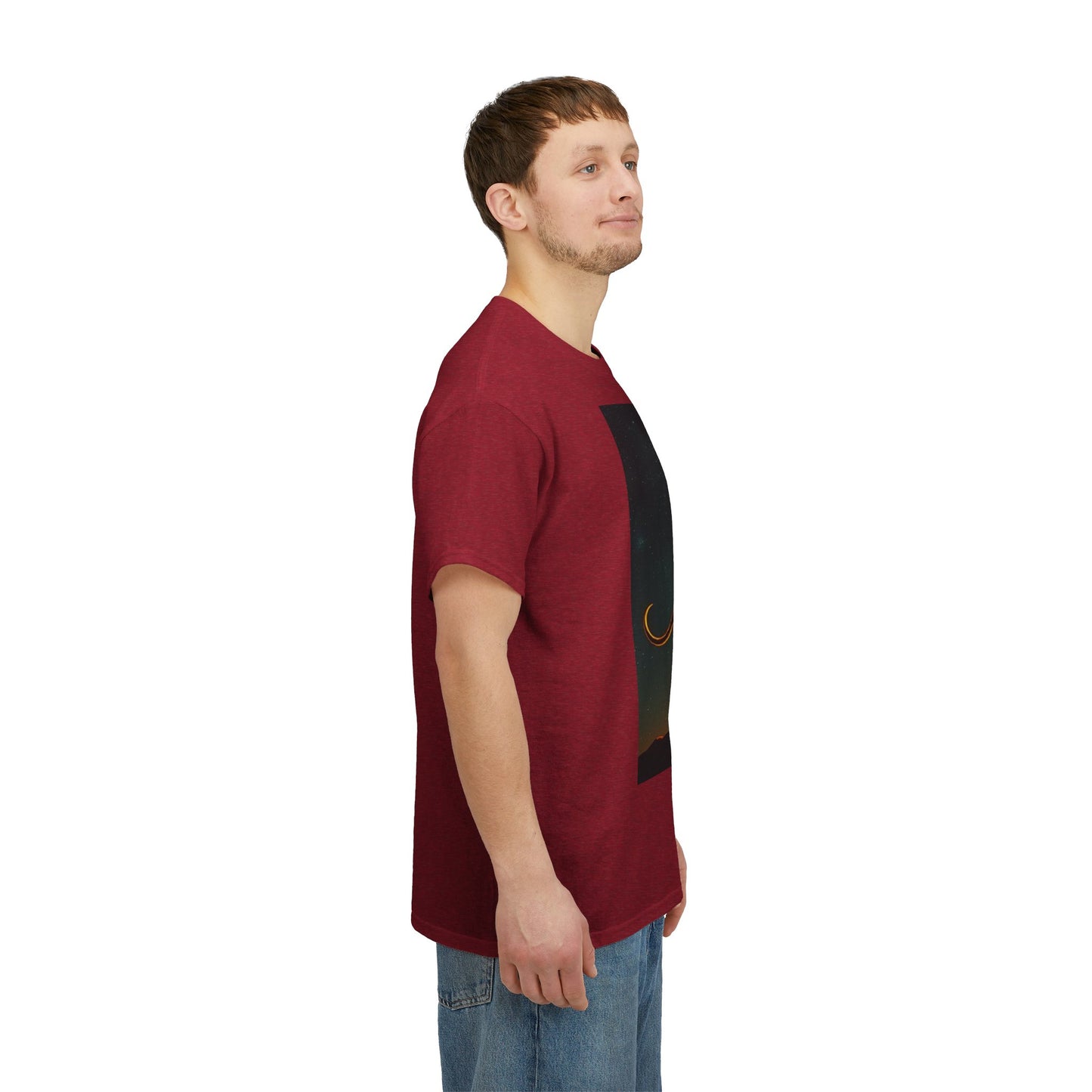 Unisex Heavy Cotton T-Shirt, Mountain Top 1v, Aries Zodiac Design