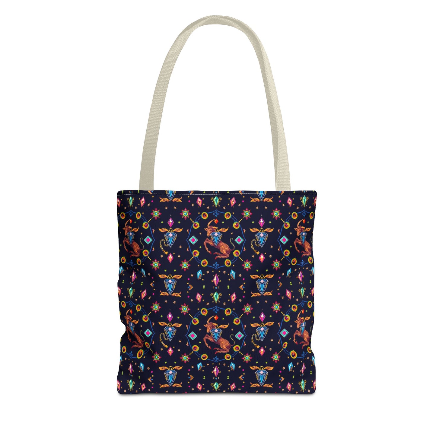 Tote Bag (AOP), Capricorn, Zodiac v1, Jewel Pattern