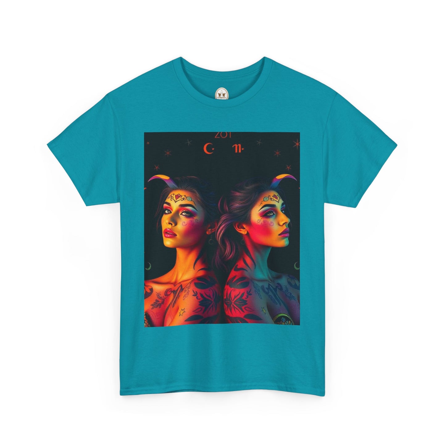 Unisex Heavy Cotton T-Shirt, Gemini, Zodiac, Sexy Art