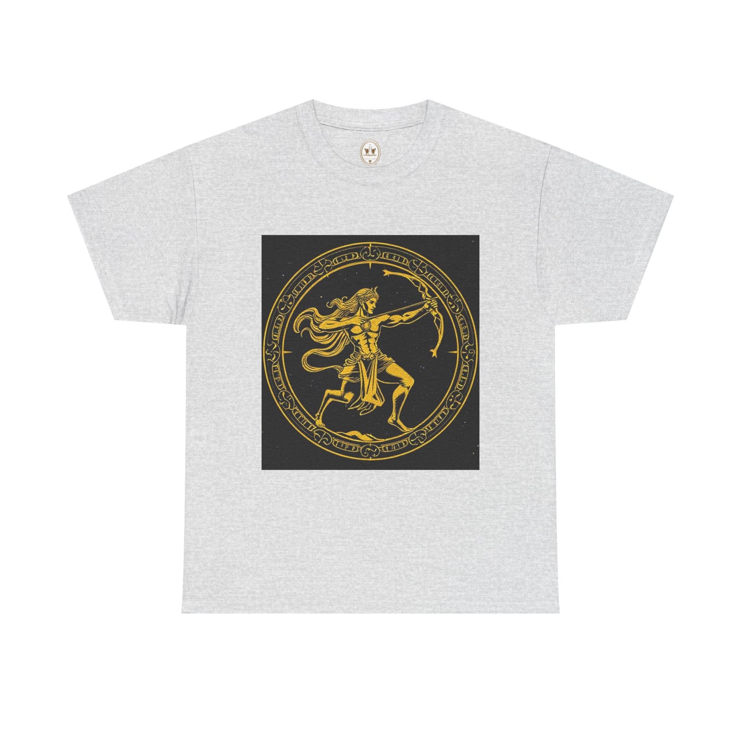 Unisex Heavy Cotton T-Shirt, Mythical Faun/Satyr v1, Sagittarius Zodiac Design