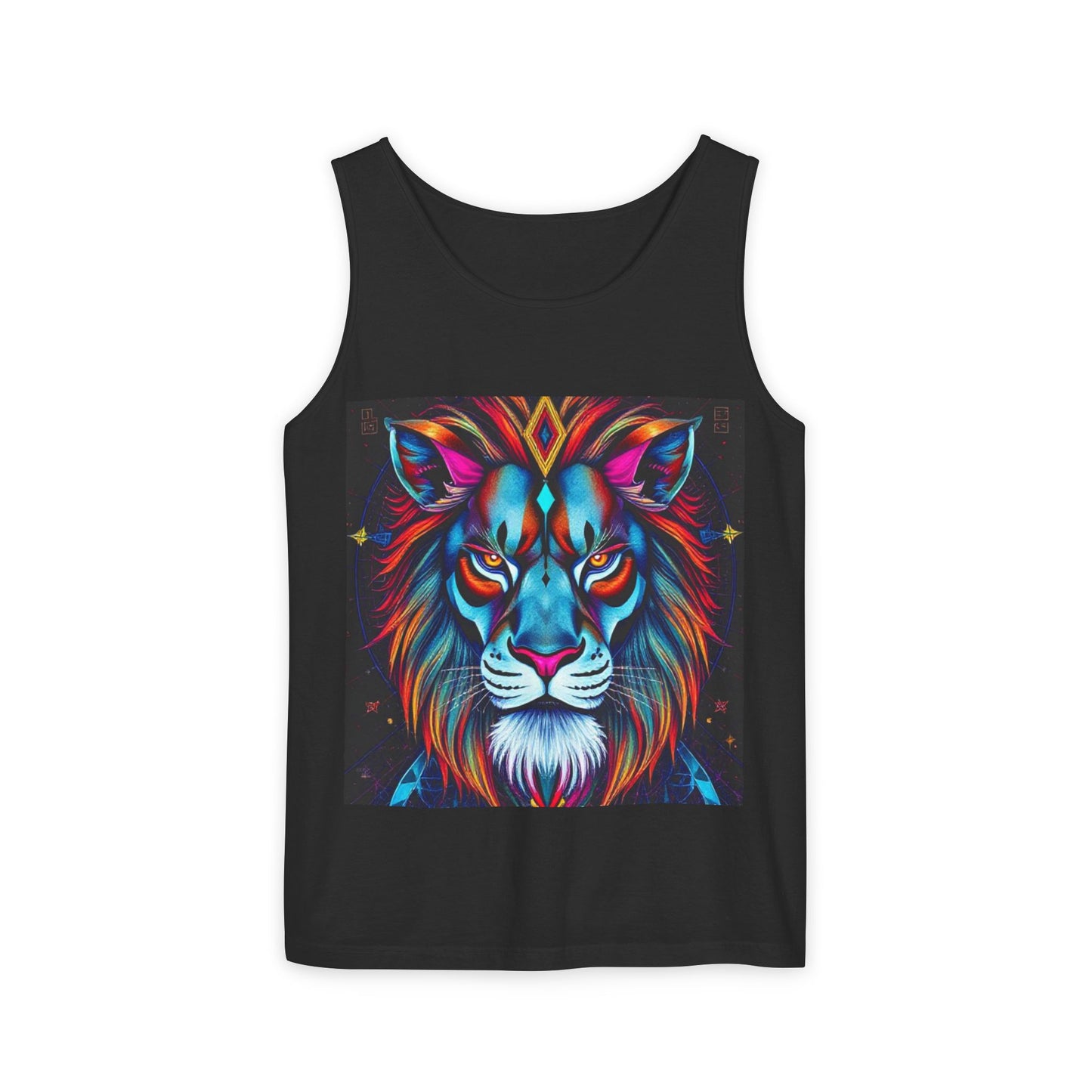 Unisex Garment-Dyed, Tank Top, Leo, Pop Art v1, 100% US cotton