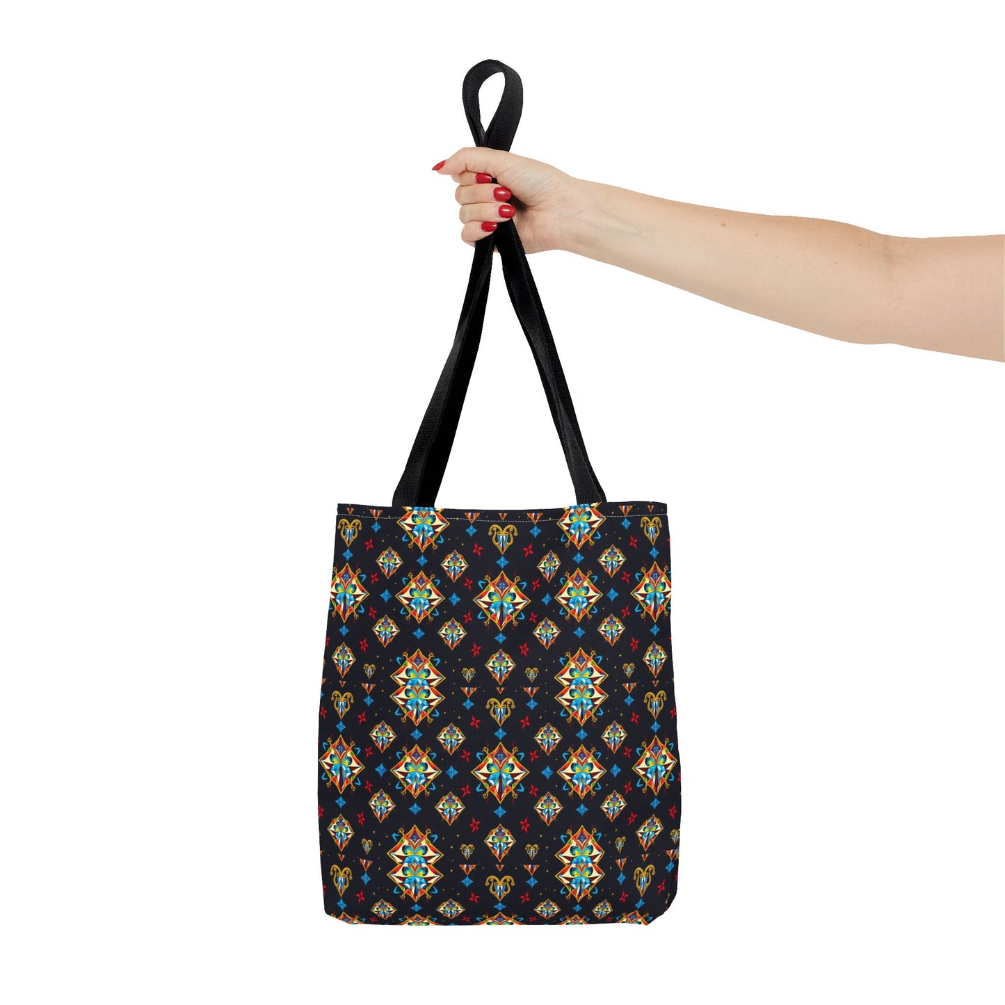 Tote Bag (AOP), Sagittarius, Zodiac v1, Jewel Pattern