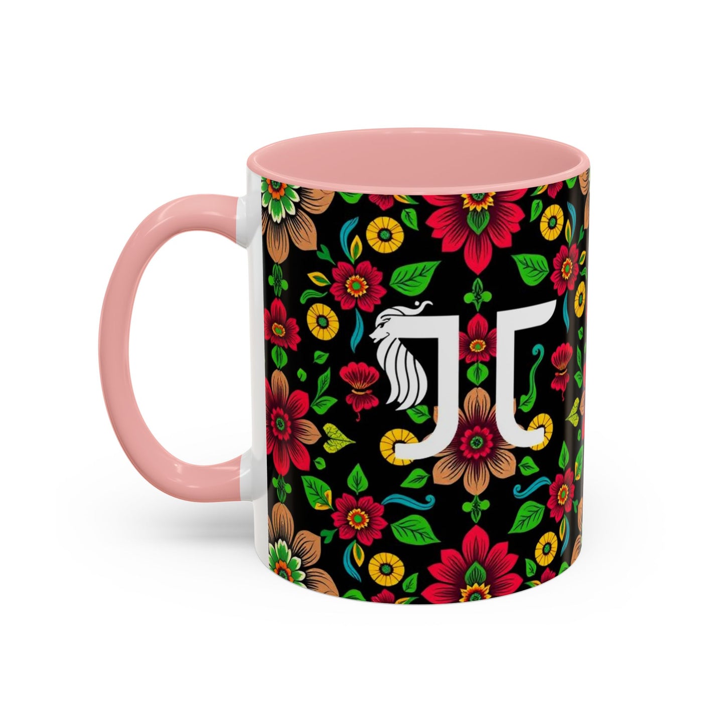 Accent Coffee Mug, Gemini, Zodiac v4, Flower Pattern, (11, 15oz)