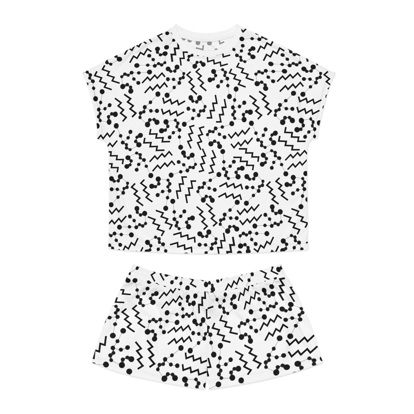 Women's Short Pajama Set Aquarius Zodiac Sign (AOP)