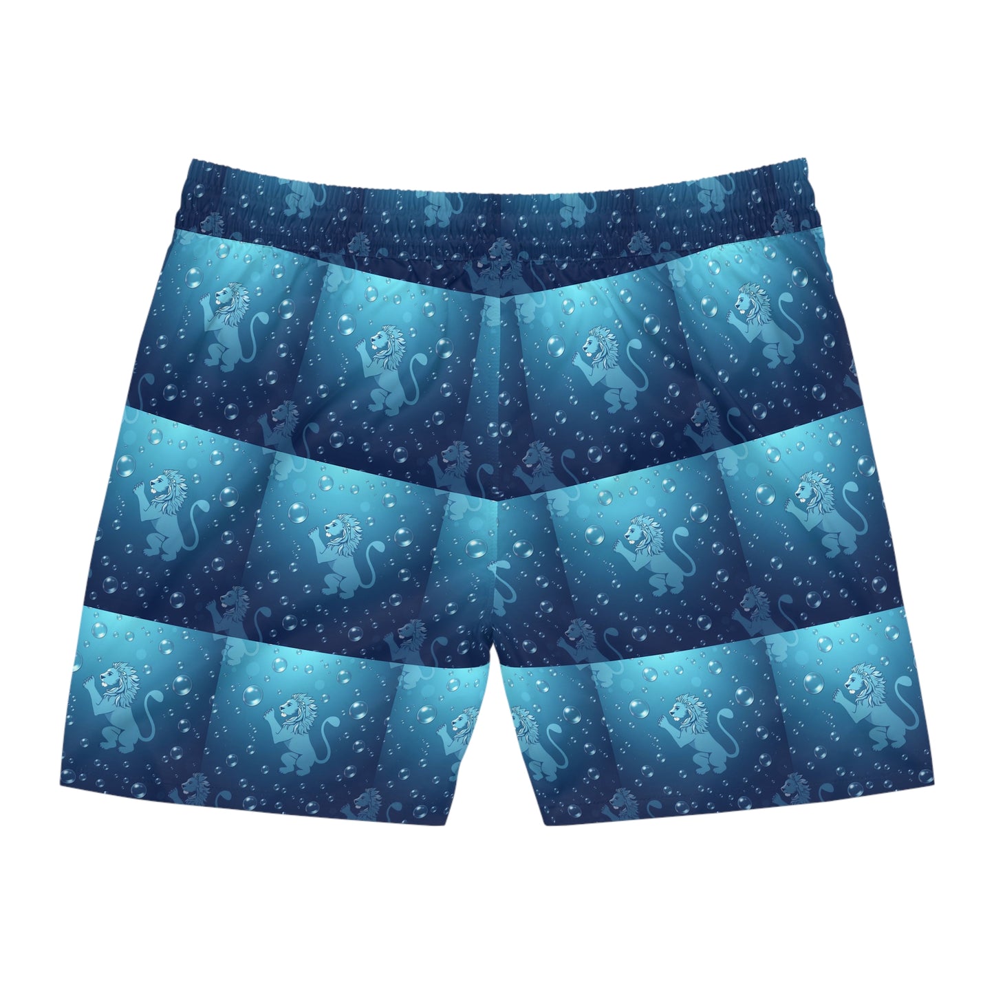 Men's Mid-Length Swim Shorts, (AOP), Leo, Zodiac v1, Bubble Pattern