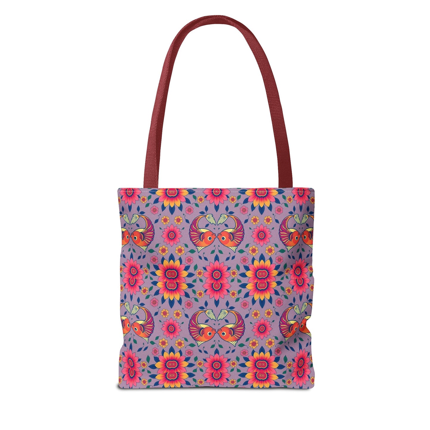 Tote Bag (AOP), Pisces, Zodiac v2, Flower Pattern