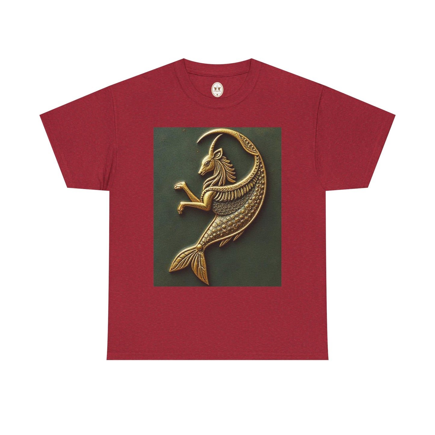 Unisex Heavy Cotton T-Shirt, Capricorn Animal v1, Symbol, Zodiac Design