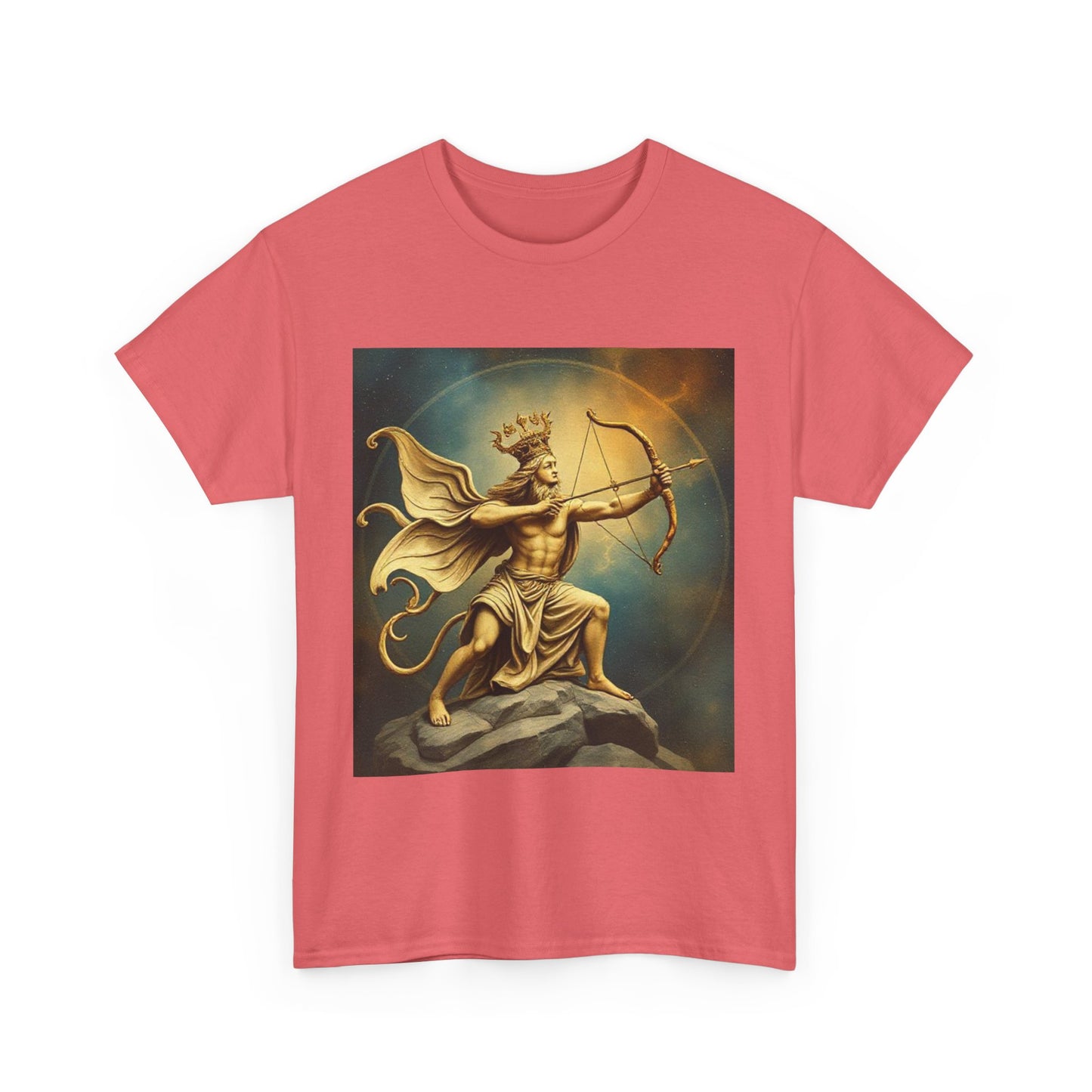 Unisex Heavy Cotton T-Shirt, Sagittarius King, Bow & Arrow, Zodiac Design