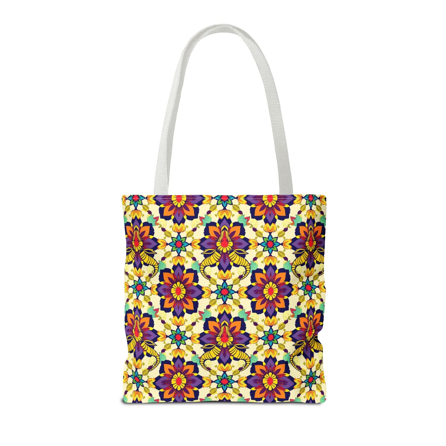 Tote Bag, (AOP), Taurus, Zodiac v5, Flower Pattern