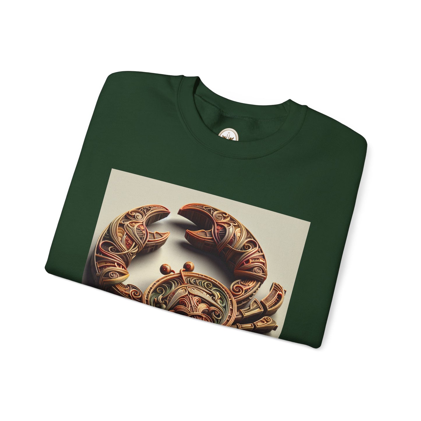 Unisex Heavy Blend™ Crewneck Sweatshirt, Crab Artifact, Cancer Zodiac Design