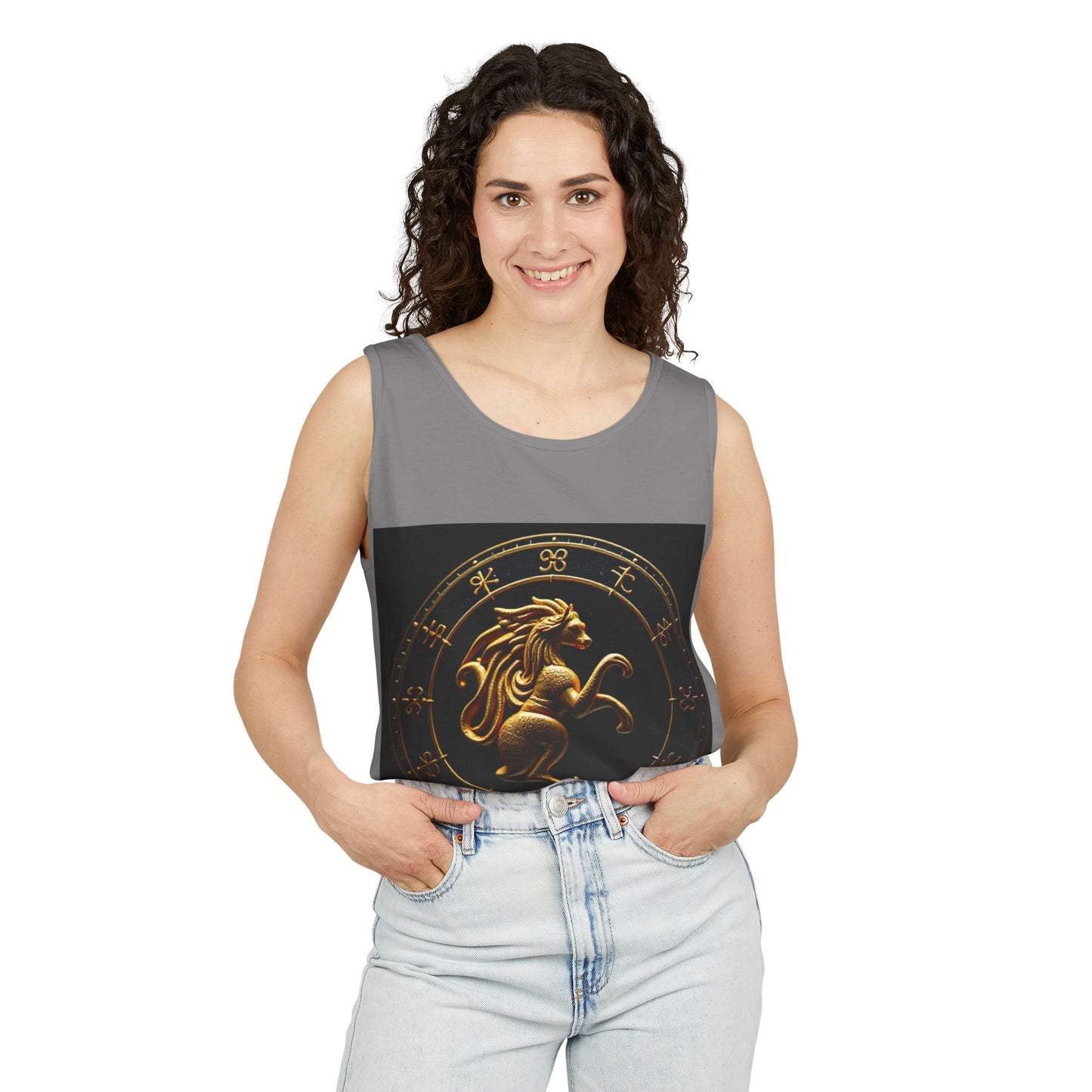 Unisex Garment-Dyed, Tank Top, Virgo Design, Planet Animal, 100% US cotton