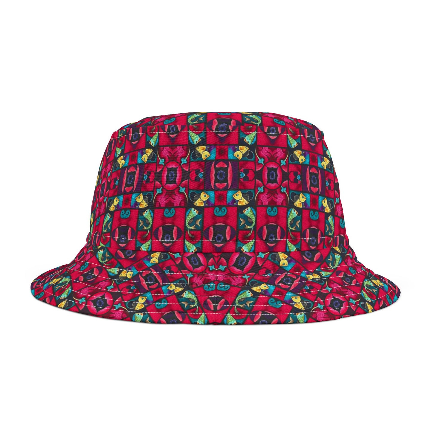 Bucket Hat, (AOP), Pisces v1, Zodiac, Shape Pattern