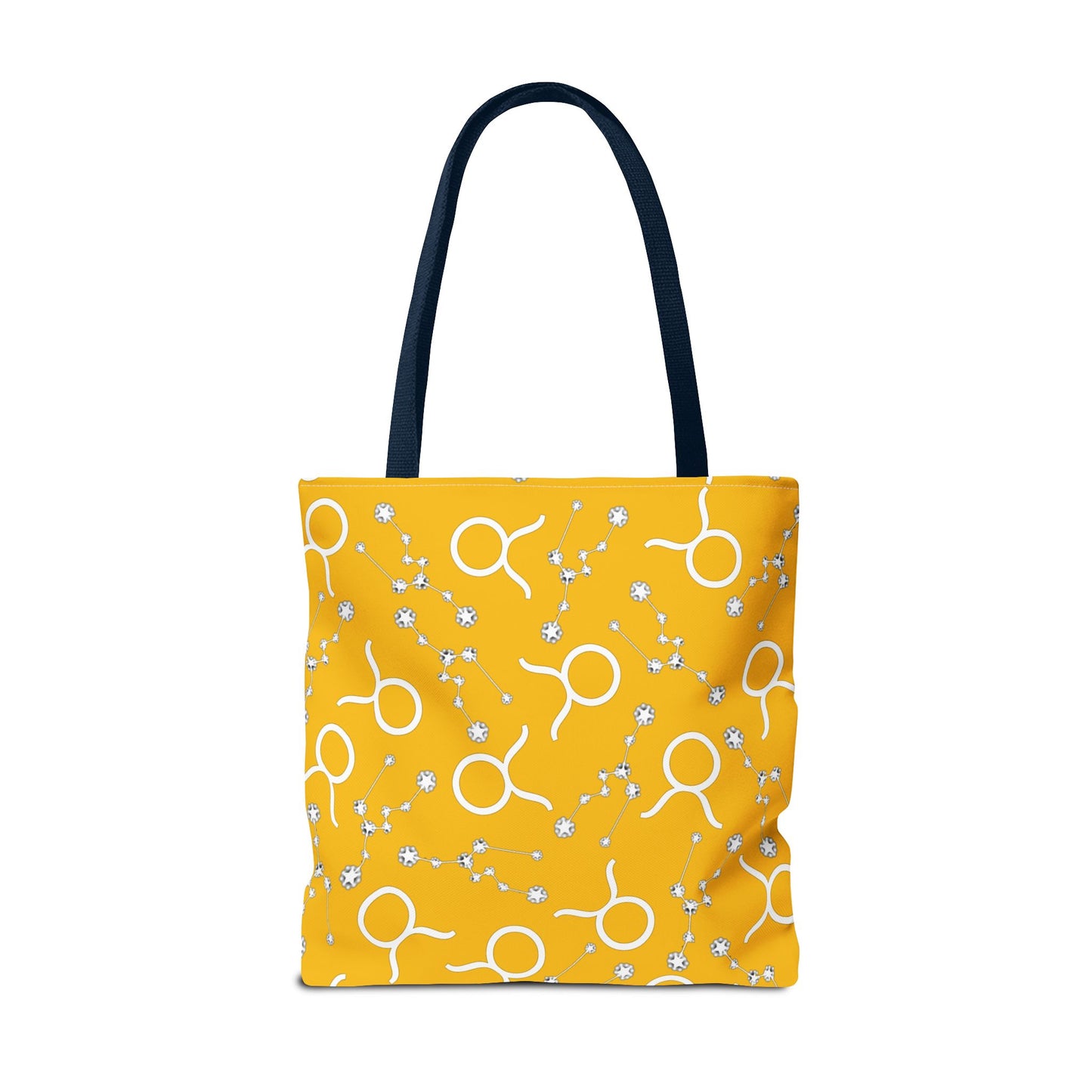 Tote Bag, Taurus Zodiac Sign, AOP, (Yellow, White)