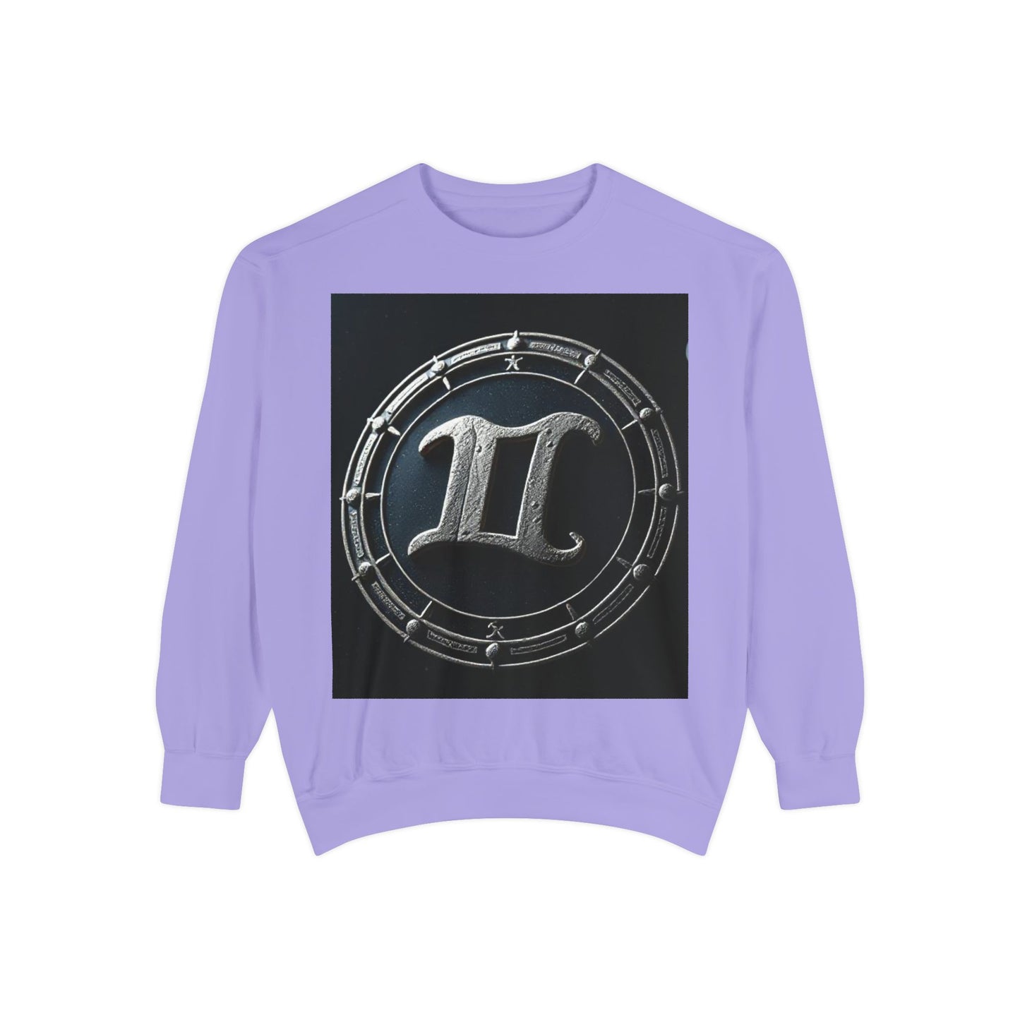 Garment-Dyed Sweatshirt, Unisex, Space Symbol Design v1, Gemini