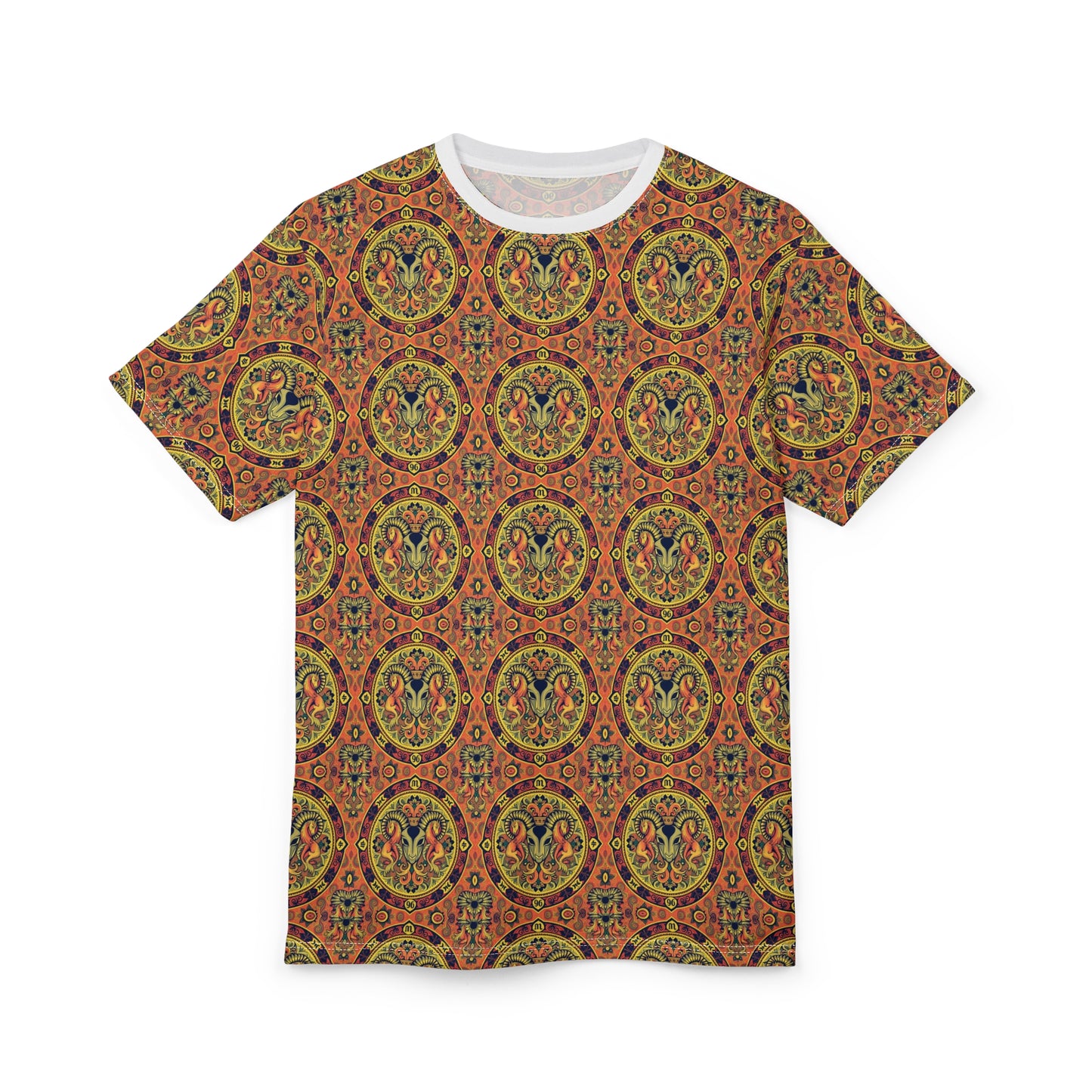 Unisex Cut & Sew T-Shirt, AOP, Aries, Zodiac v1, Pattern