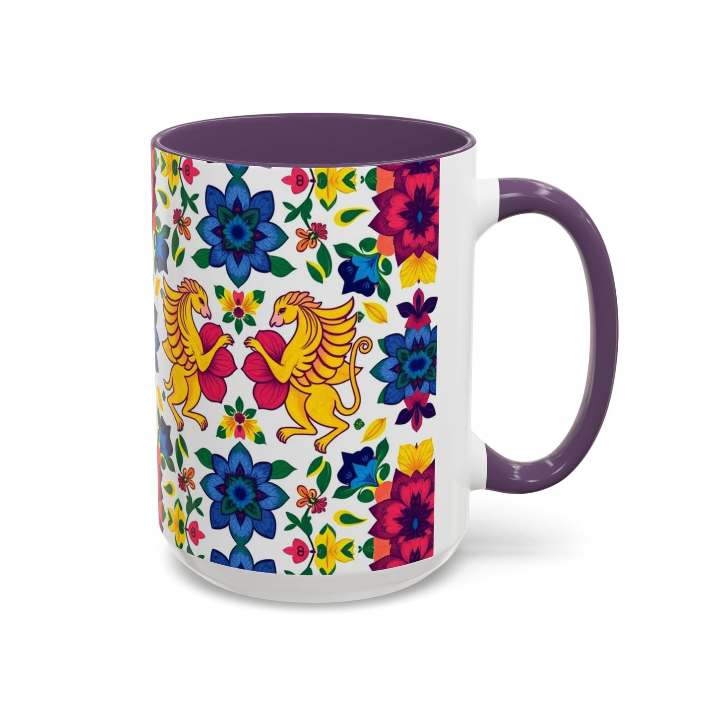 Accent Coffee Mug, Gemini, Zodiac, Flower Pattern, (11, 15oz)