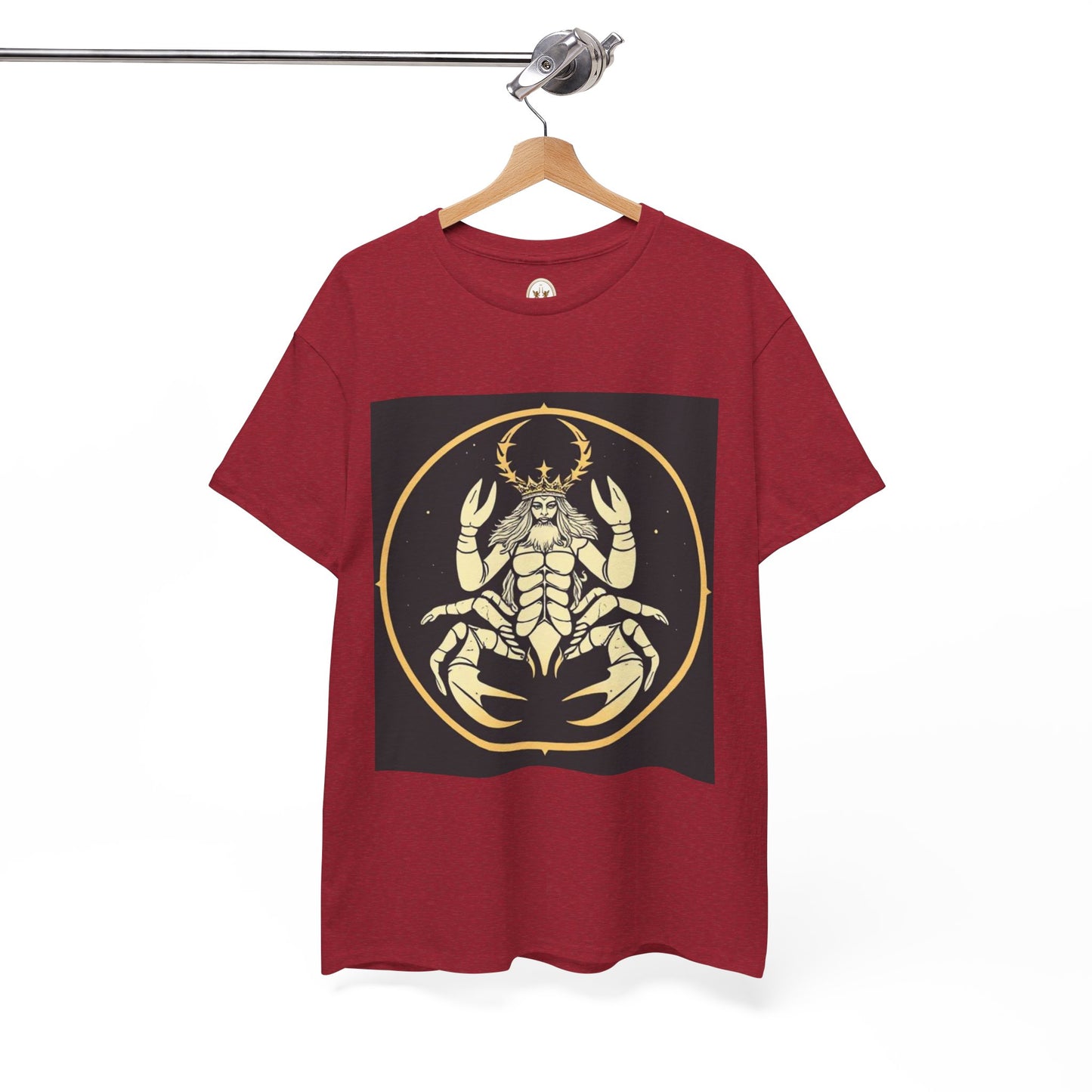 Unisex Heavy Cotton T-Shirt, Scorpio King, Print Art, Zodiac Design
