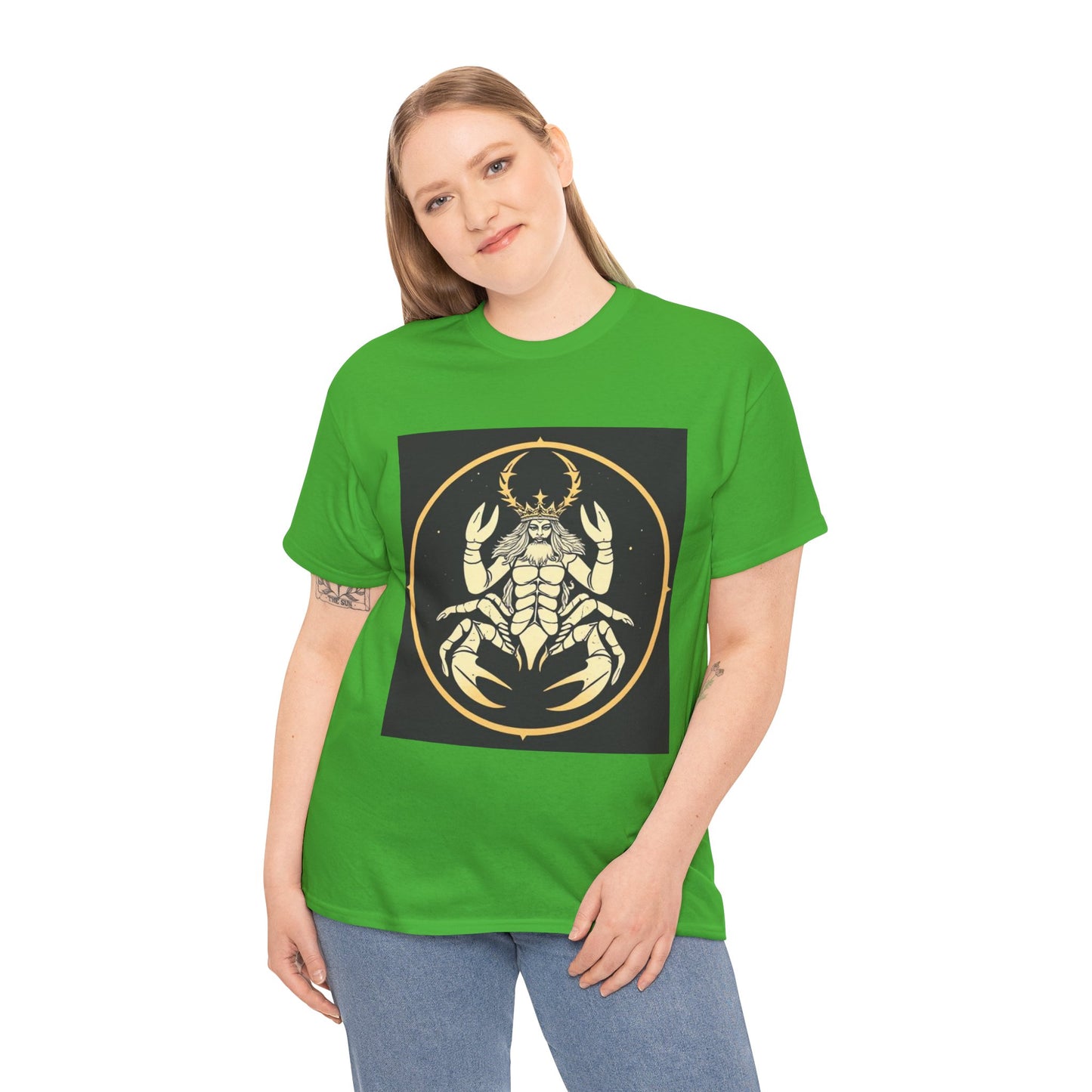 Unisex Heavy Cotton T-Shirt, Scorpio King, Print Art, Zodiac Design
