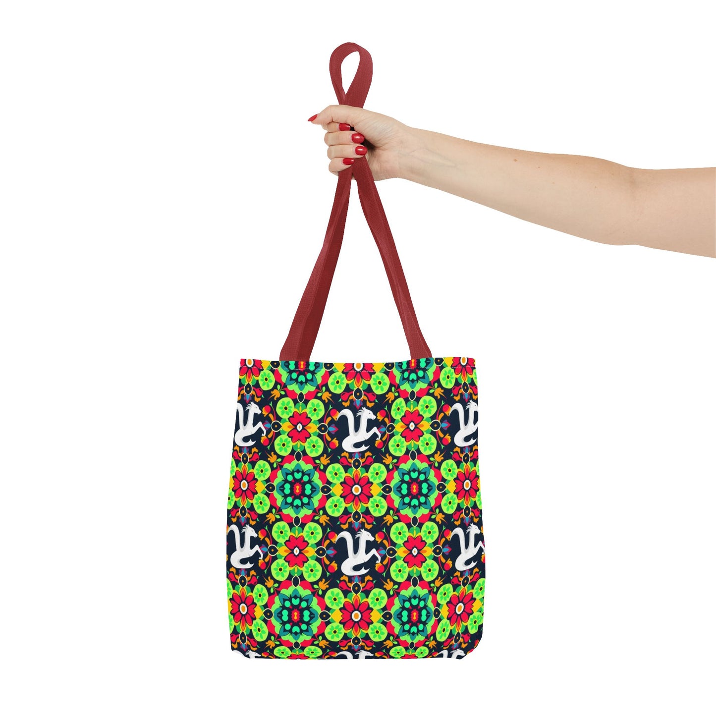 Tote Bag, (AOP), Aquarius, Zodiac v4, Flower Pattern