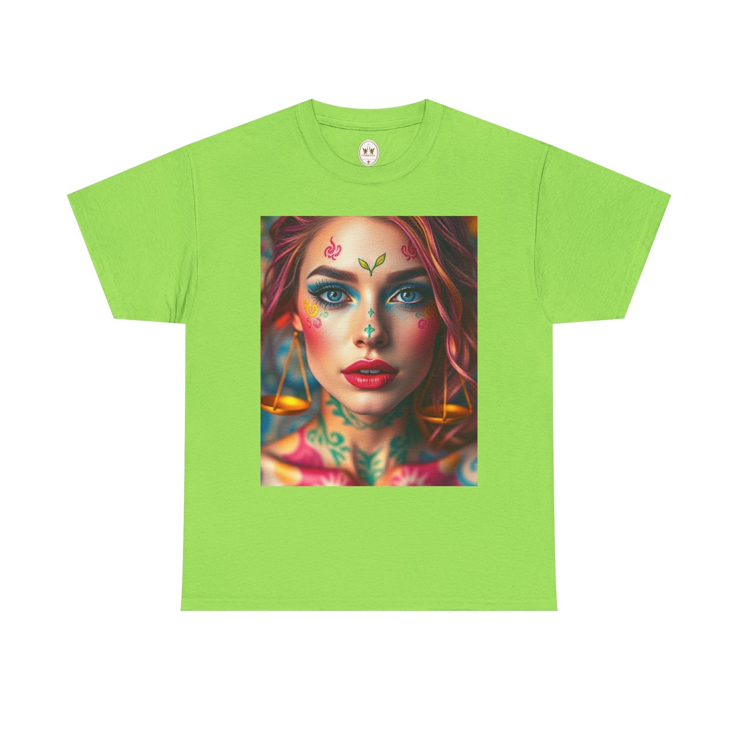 Unisex Heavy Cotton T-Shirt, Libra, Zodiac v1, Sexy Art