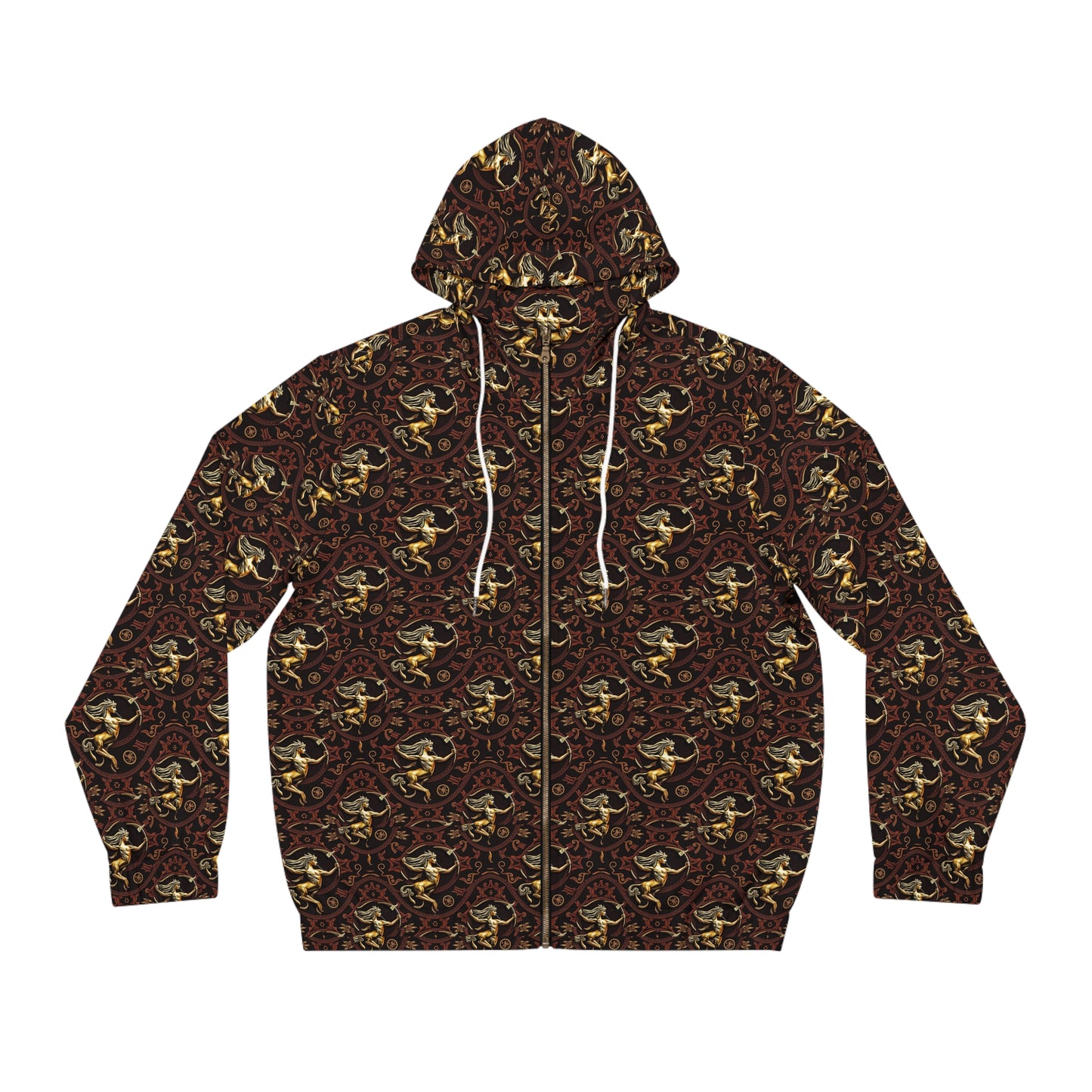 Full-Zip Hoodie (AOP), Sagittarius, Zodiac, Pattern