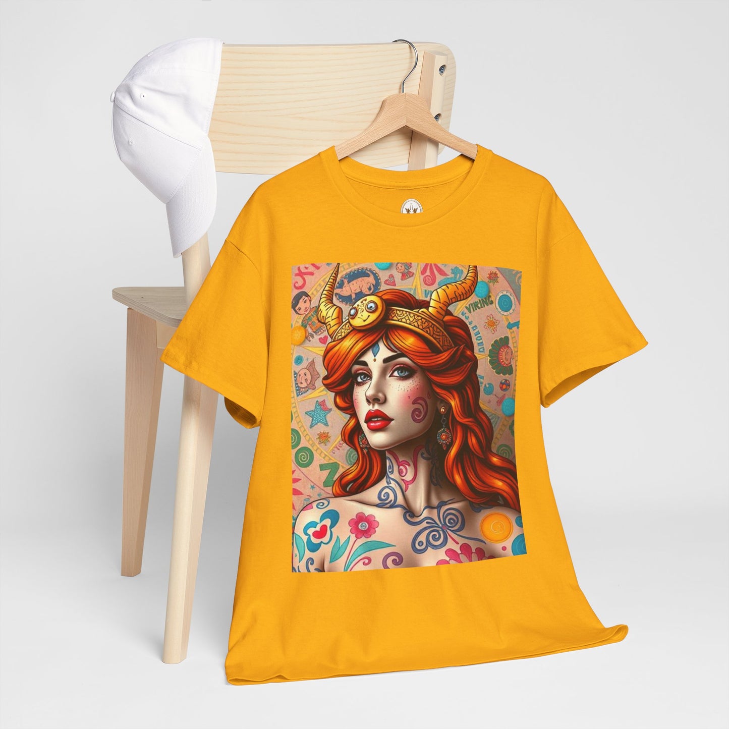 Unisex Heavy Cotton T-Shirt, Virgo, Zodiac v1, Sexy Art