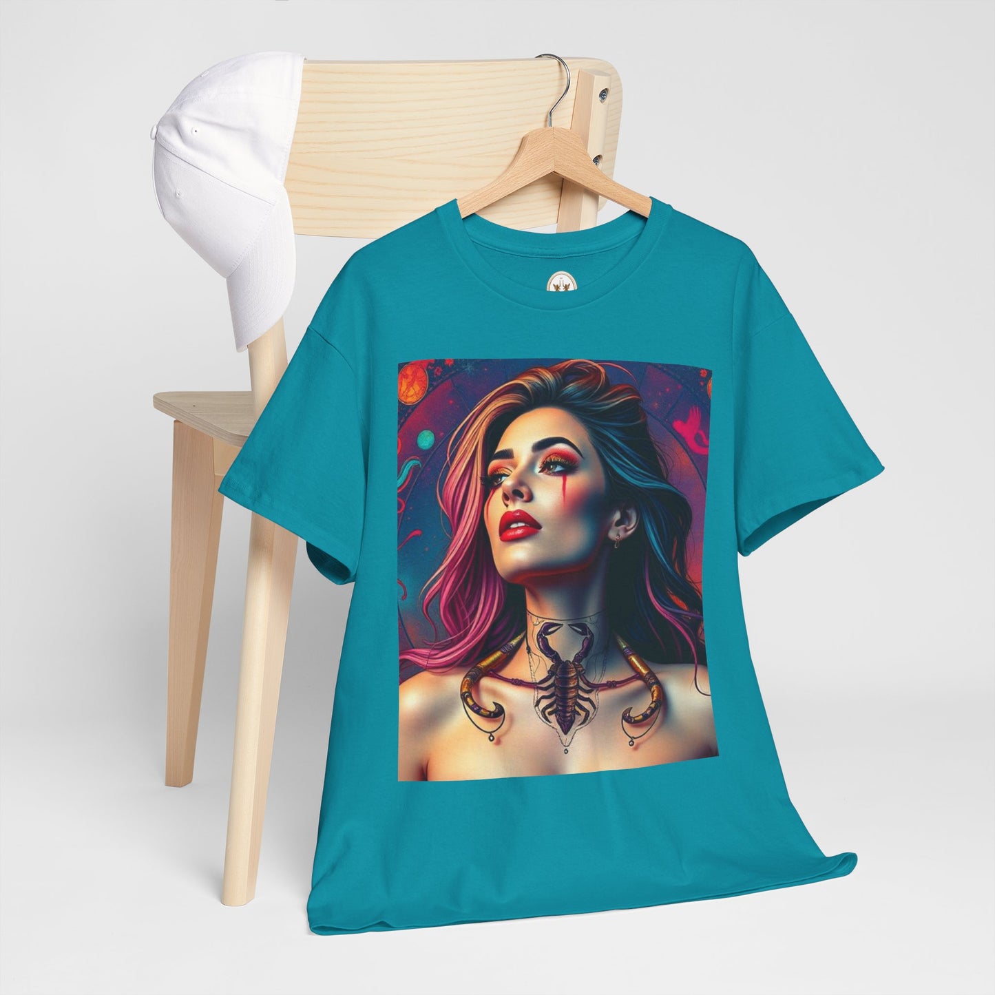 Unisex Heavy Cotton T-Shirt, Scorpio, Zodiac v1, Sexy Art
