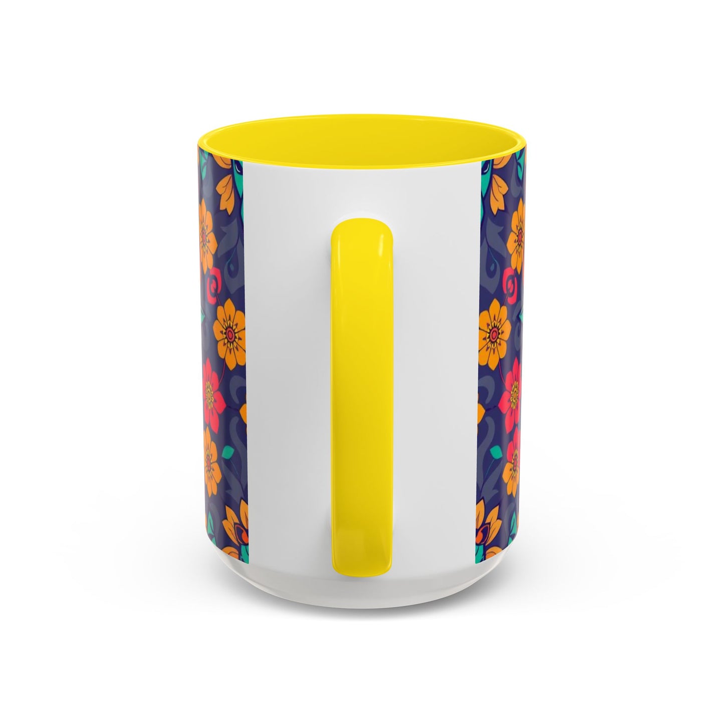 Accent Coffee Mug, Taurus, Zodiac. Flower Pattern, (11, 15oz)