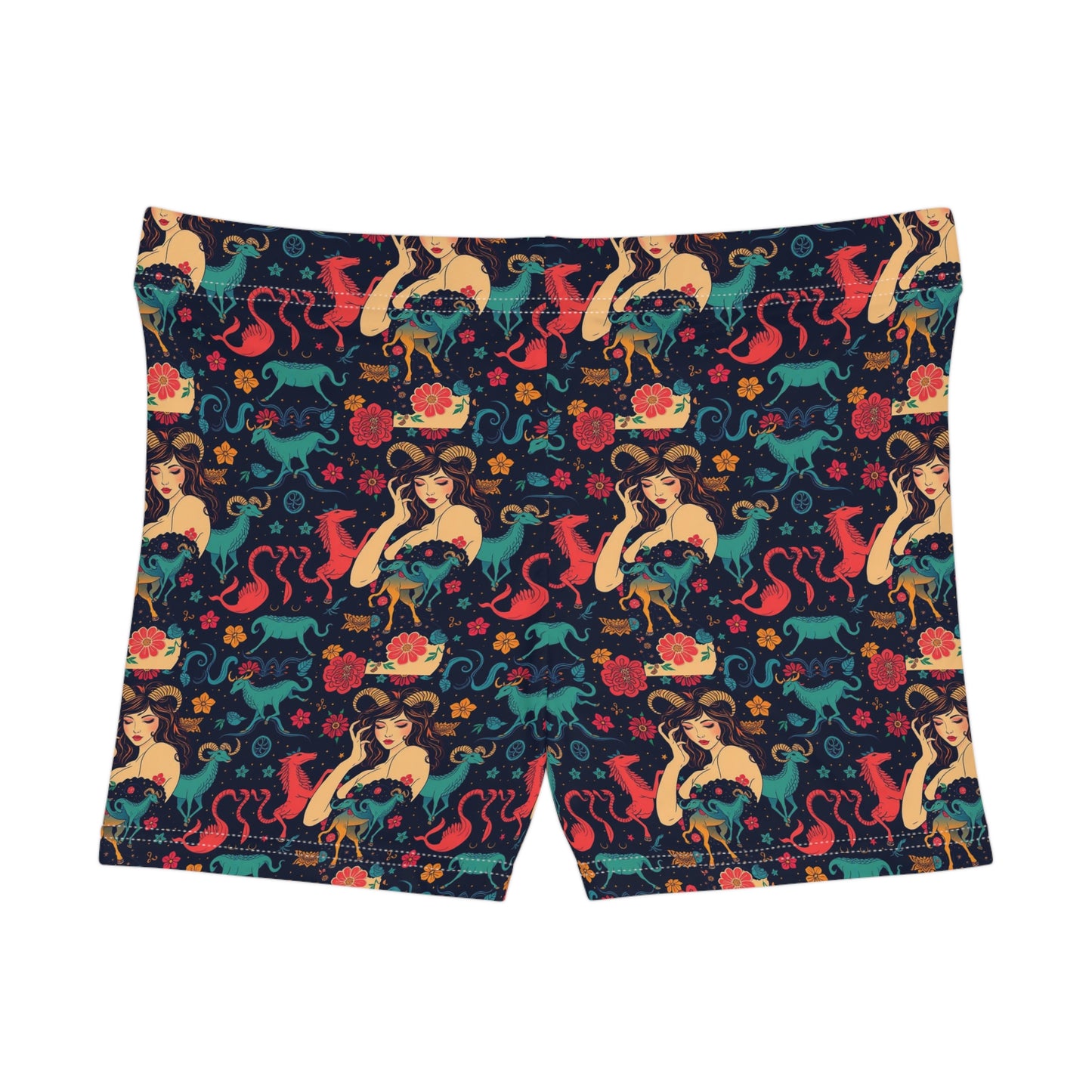 Women's Shorts, (AOP), Capricorn, Zodiac v4, Sexy Pattern