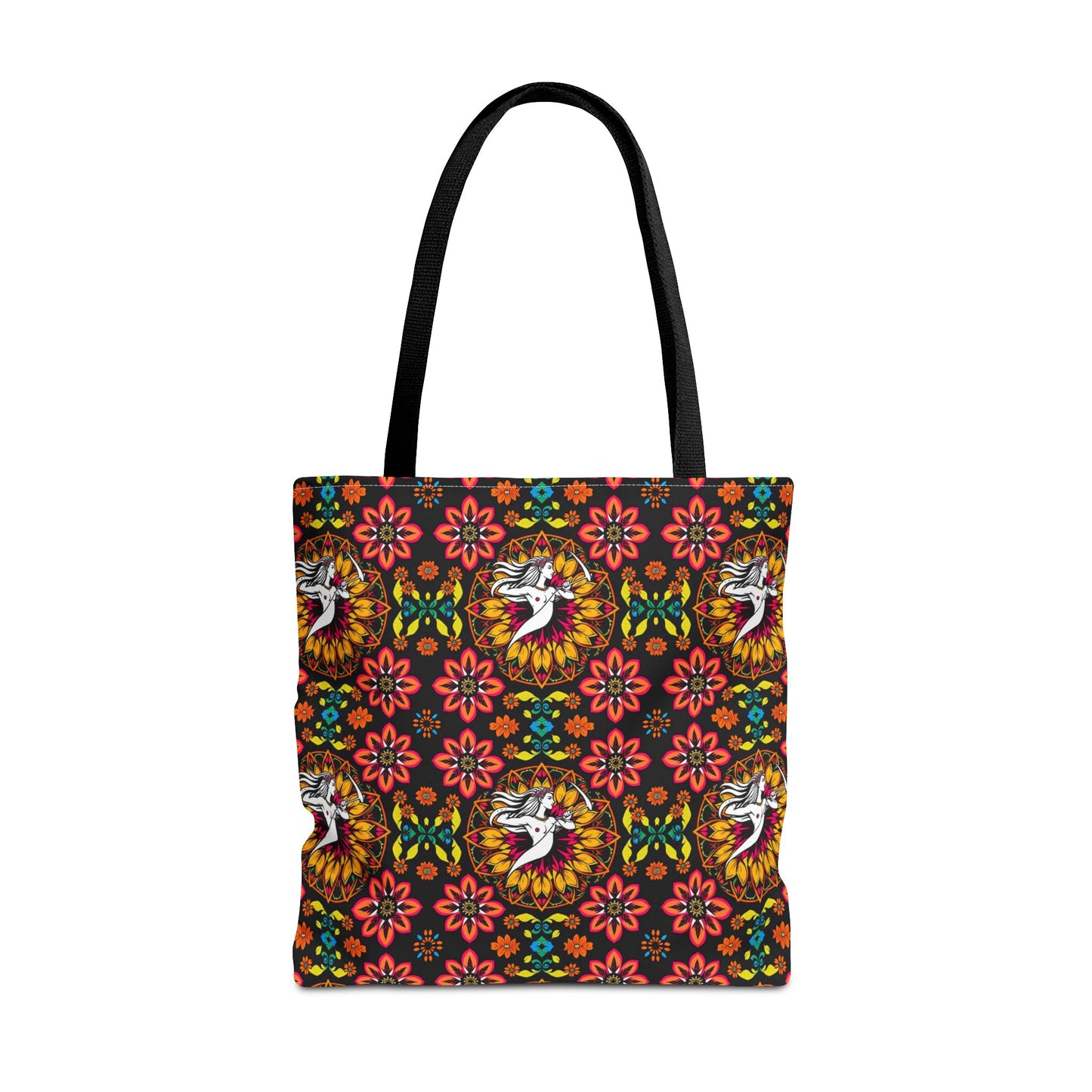 Tote Bag (AOP), Sagittarius, Zodiac v1, Flower Pattern
