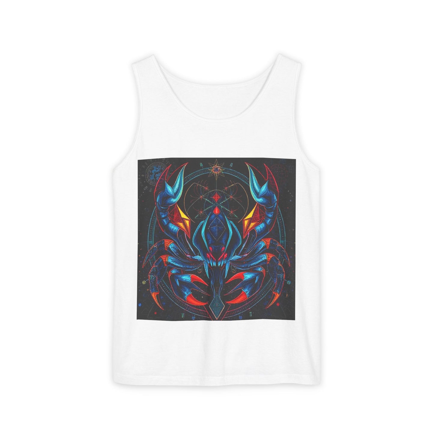 Unisex Garment-Dyed, Tank Top, Scorpio Design, Pop Art v1, 100% US cotton